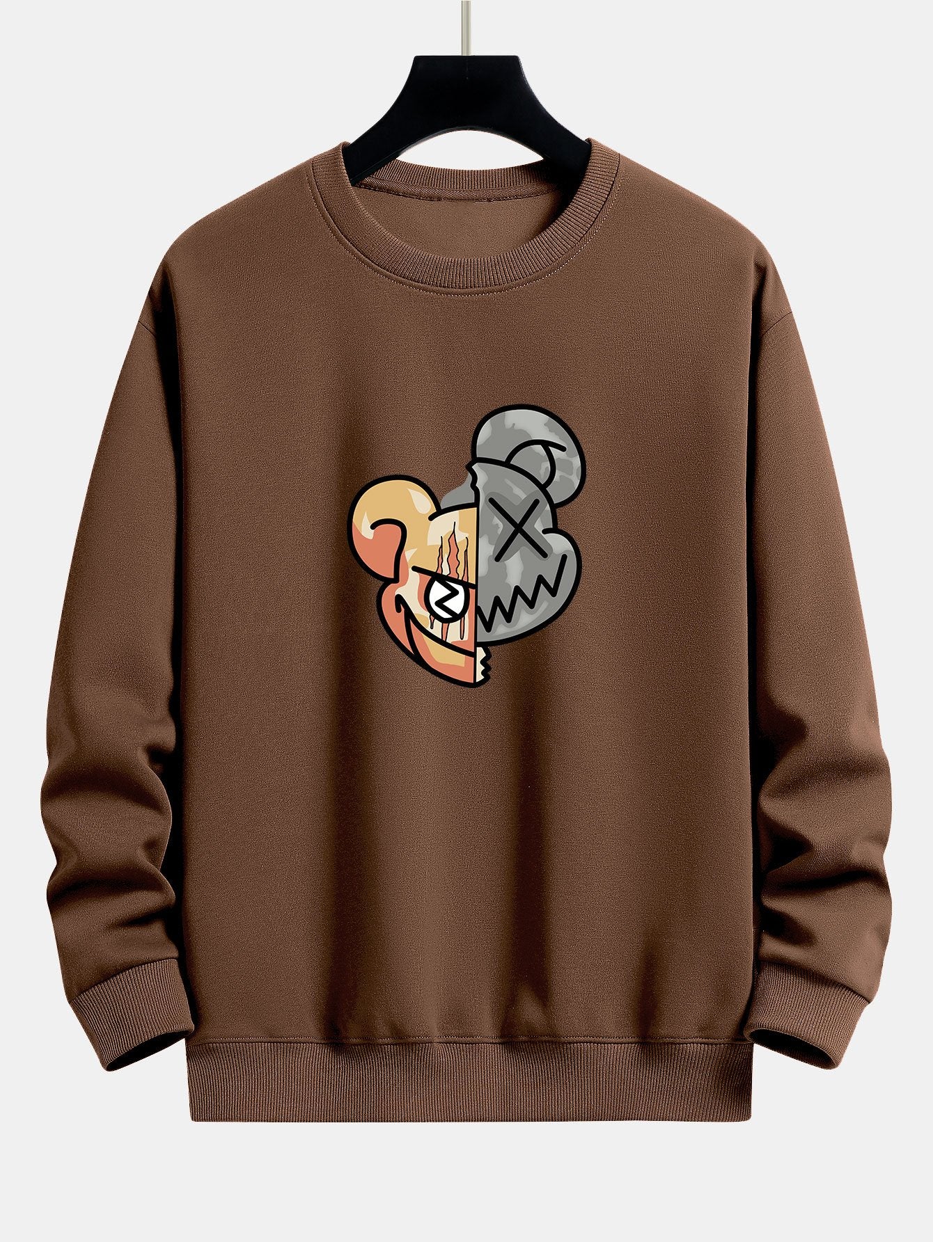 Gewalttätiger Bärenabdruck Relaxed Fit Sweatshirt - Image 7