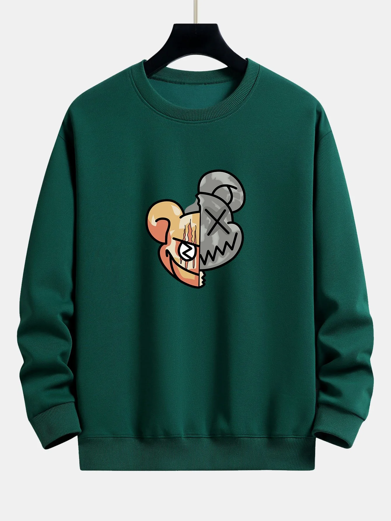 Gewalttätiger Bärenabdruck Relaxed Fit Sweatshirt - Image 8