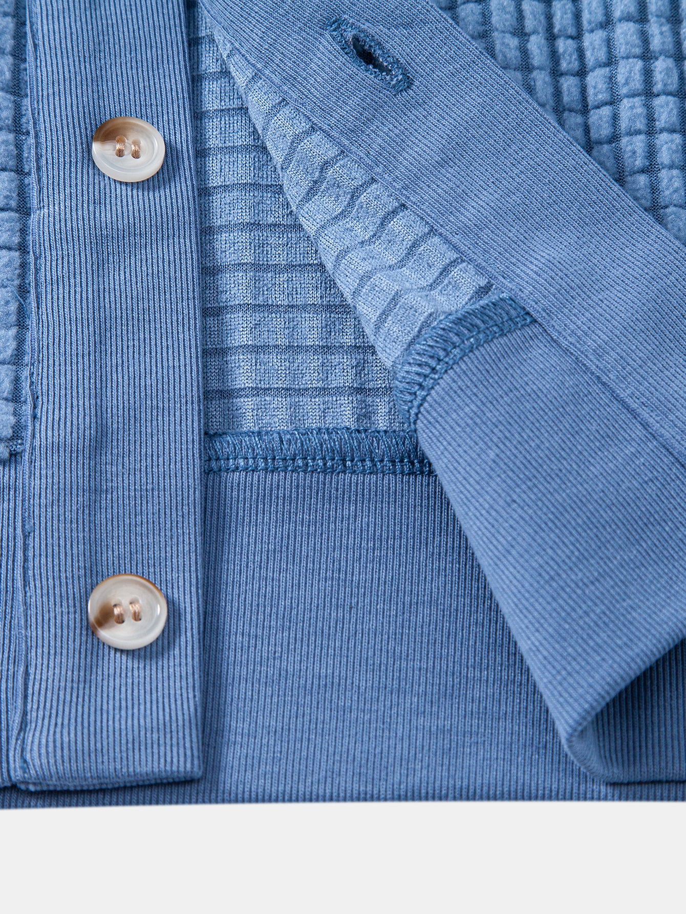 Waffle Button Up Knit Shirt - Image 7