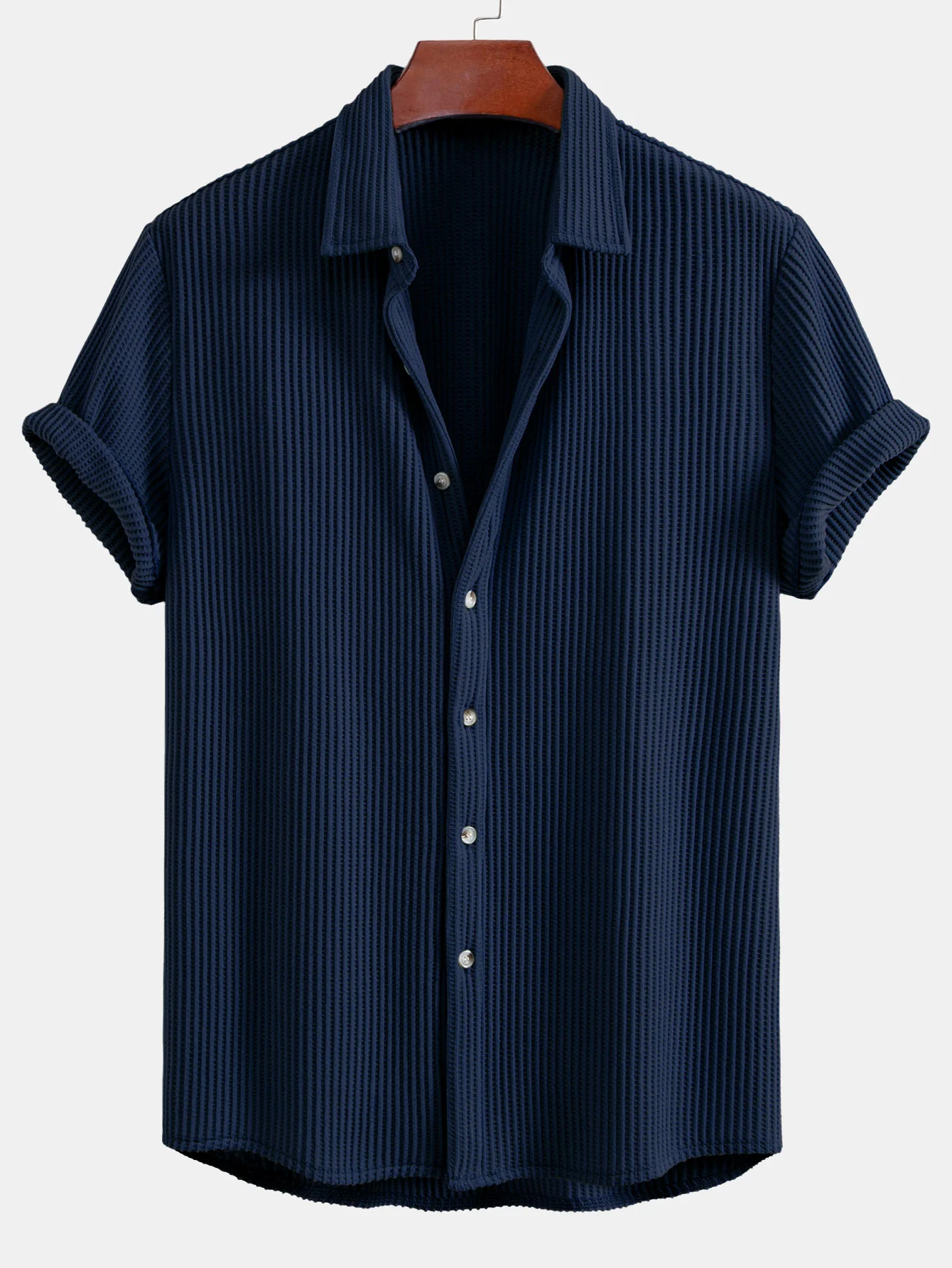 Waffel-Button-Up-Hemd & Leinenhose mit geradem Bein - Image 11