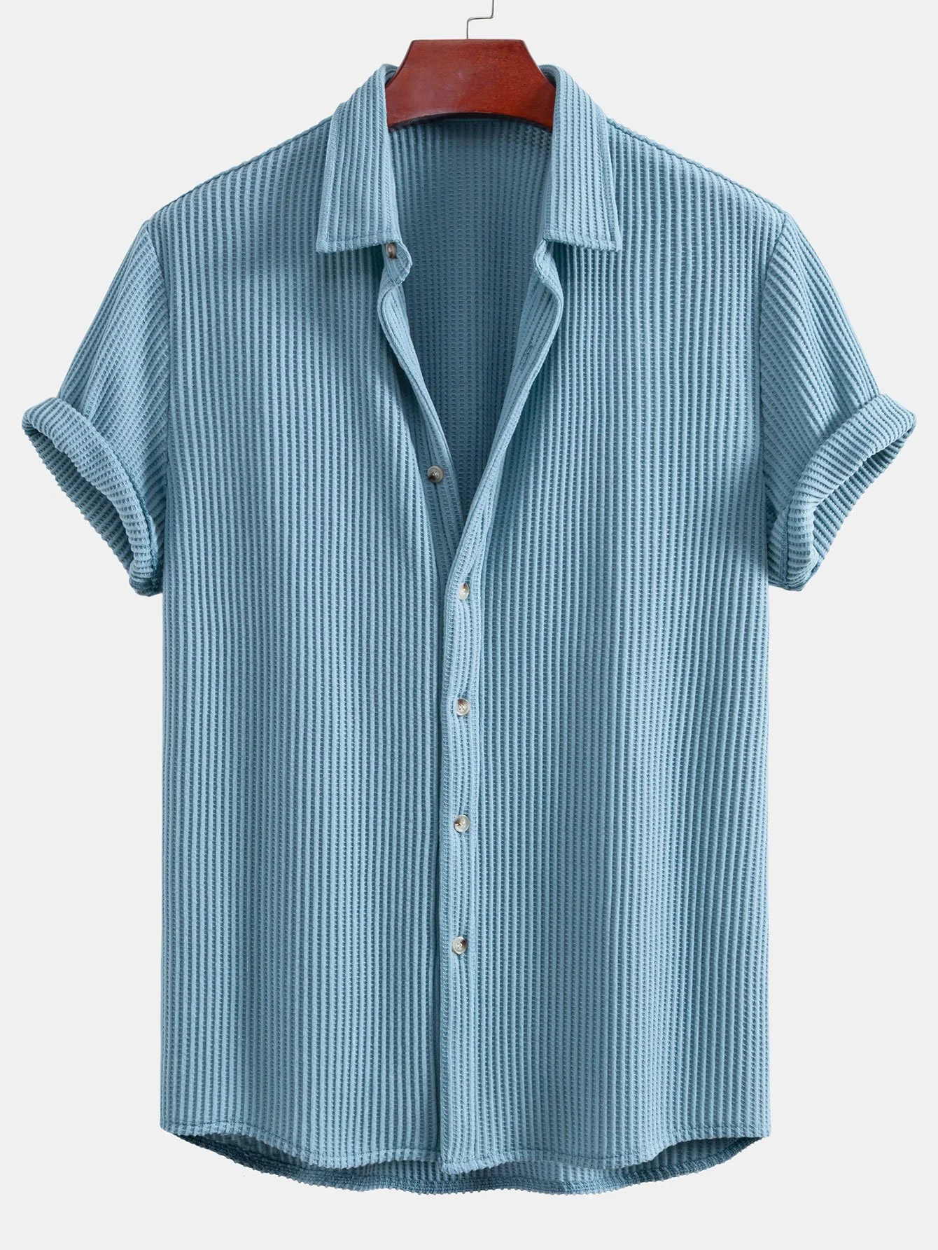 Waffel-Button-Up-Hemd & Leinenhose mit geradem Bein - Image 13