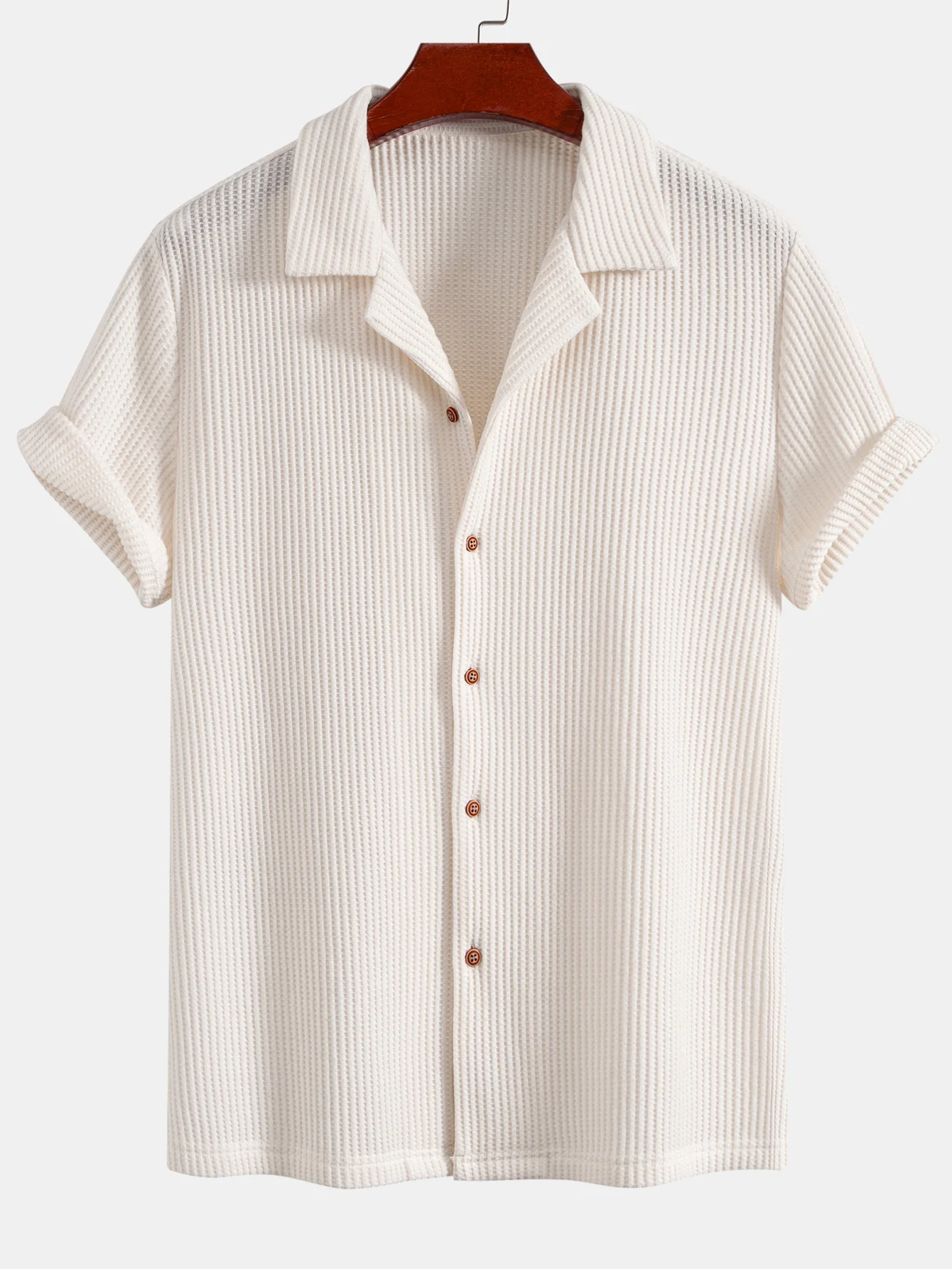 Waffel-Button-Up-Hemd & Leinenhose mit geradem Bein - Image 7