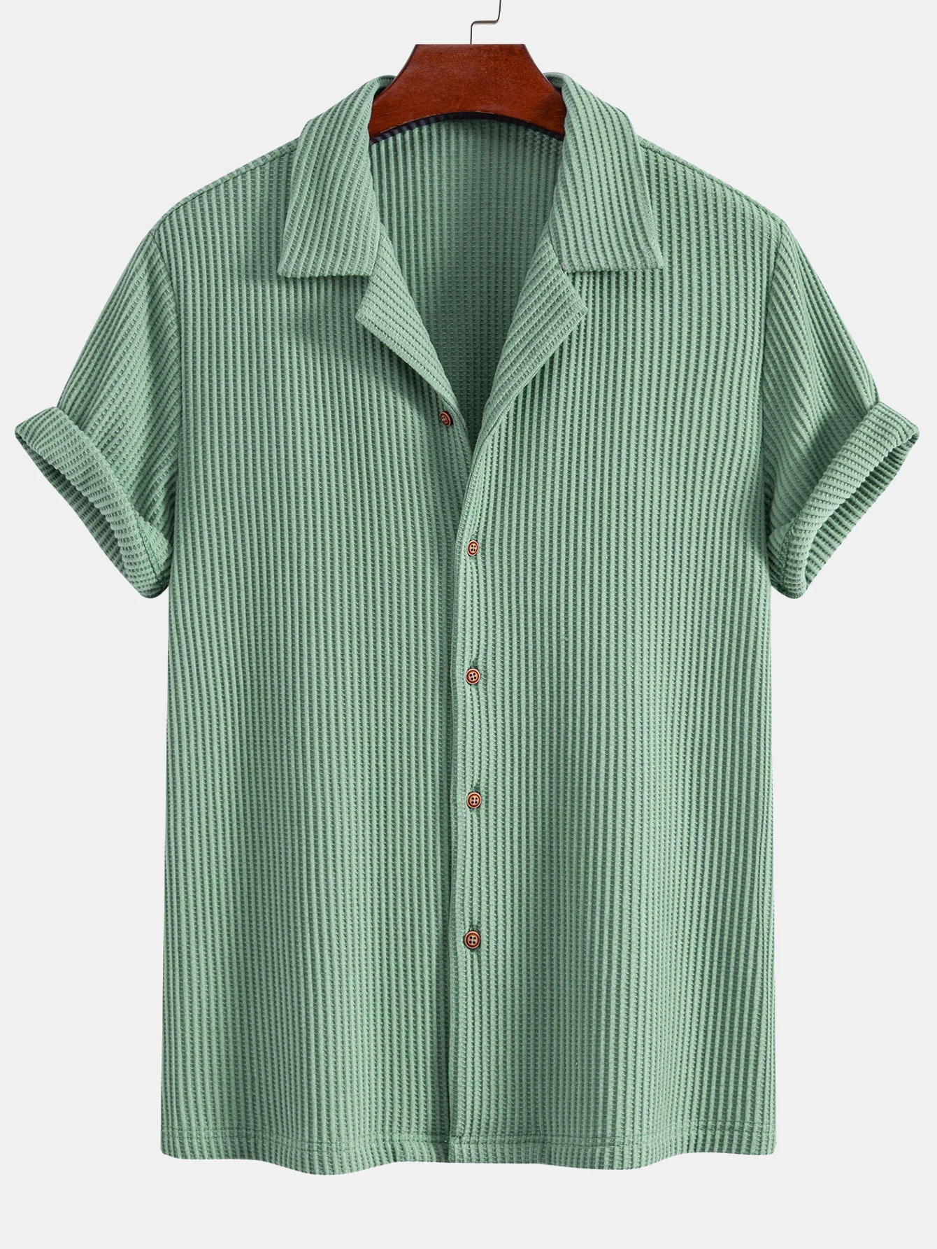 Waffel-Button-Up-Hemd & Leinenhose mit geradem Bein - Image 11