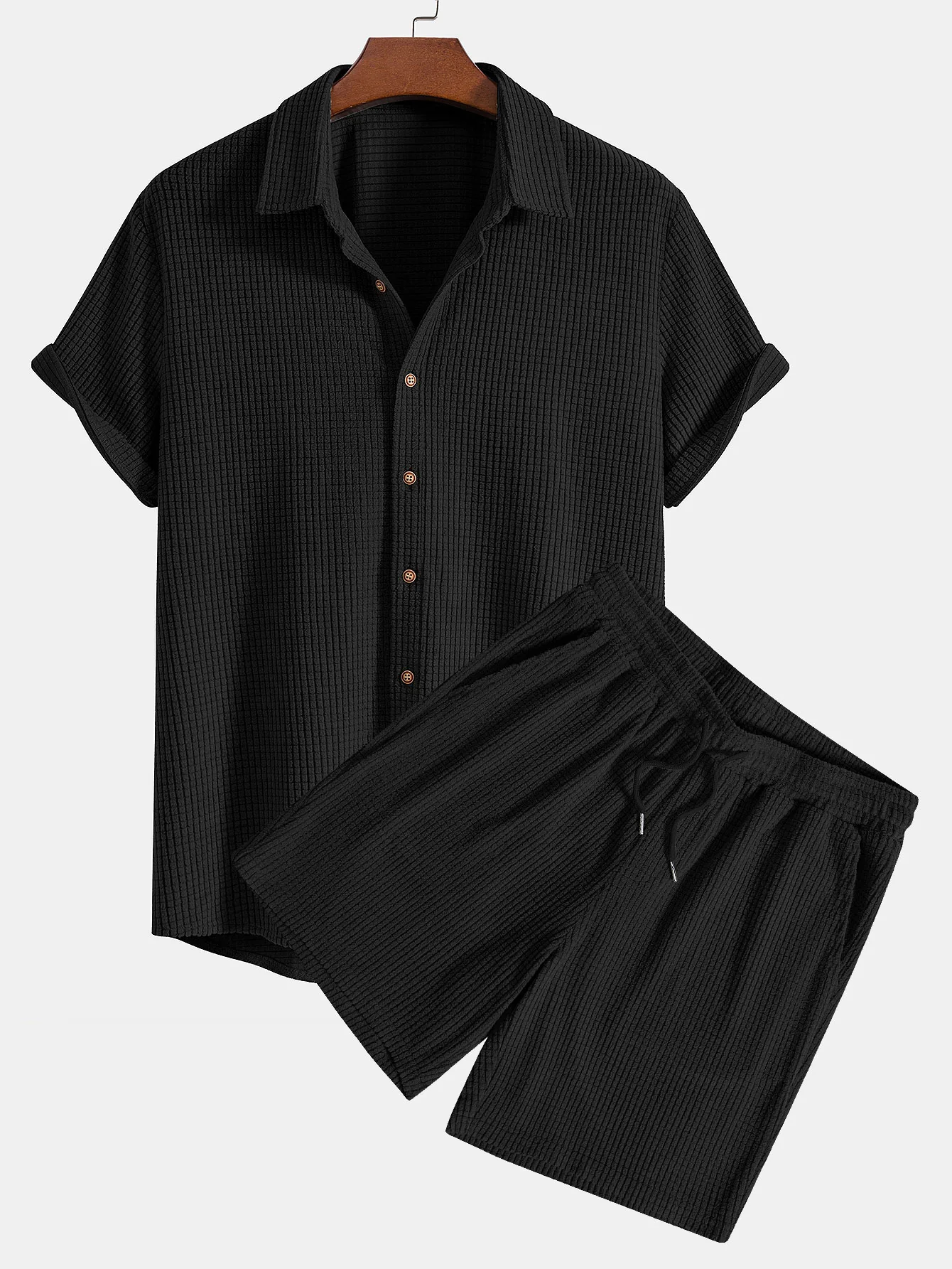Waffel-Knopfhemd & Shorts - Image 3