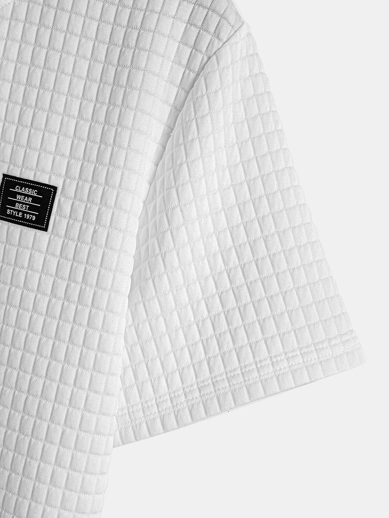 Waffel Kapuzen T-Shirt mit abgerundetem Saum - Image 9