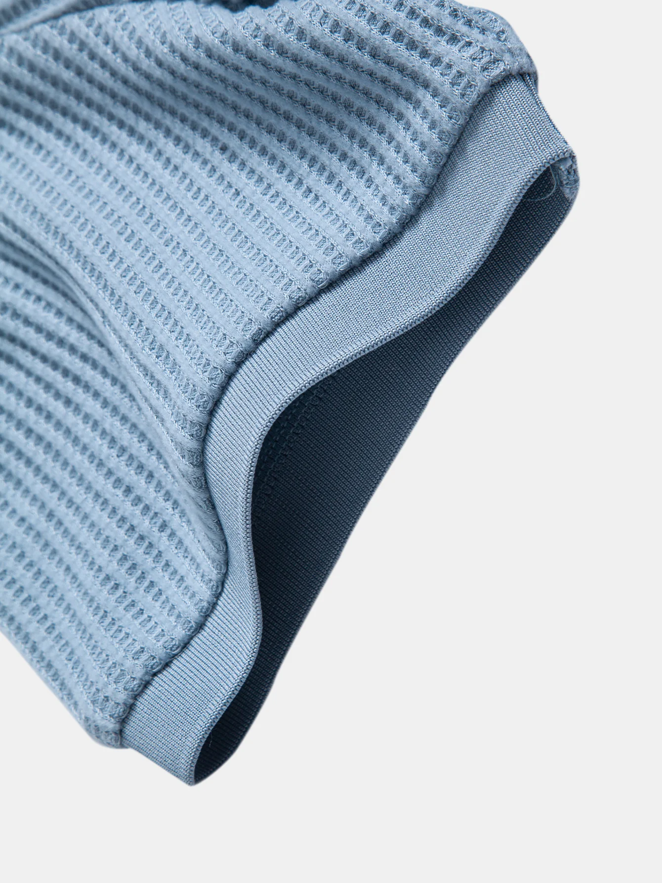 Waffle Johnny Collar Polo With Pocket & Drawstring Knitted Waffle Shorts - Image 18