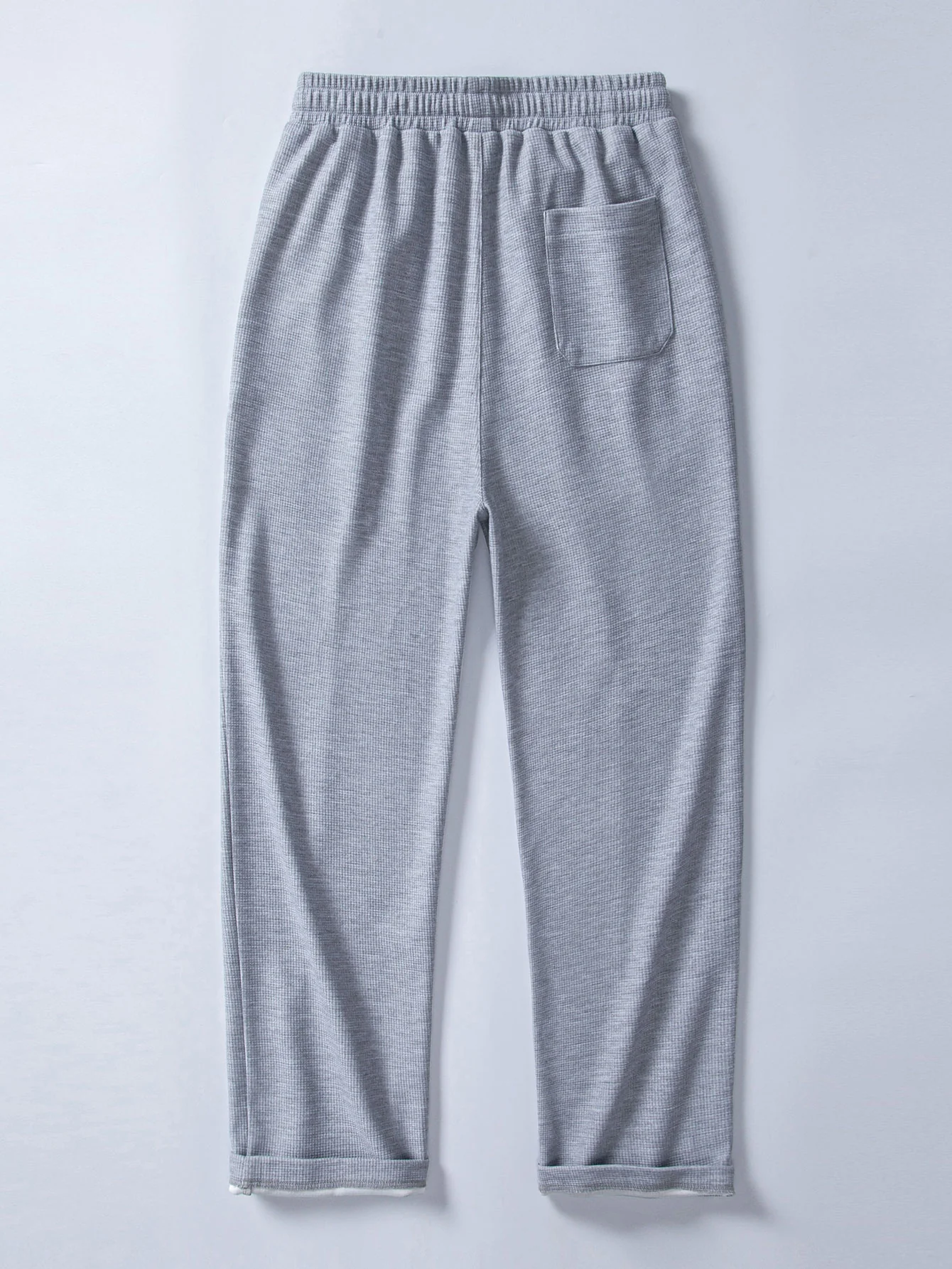 2 In 1 Waffle Notched Collar Sweatshirt & Waffle Pleated Pintuck Straight Leg Pants - Image 10