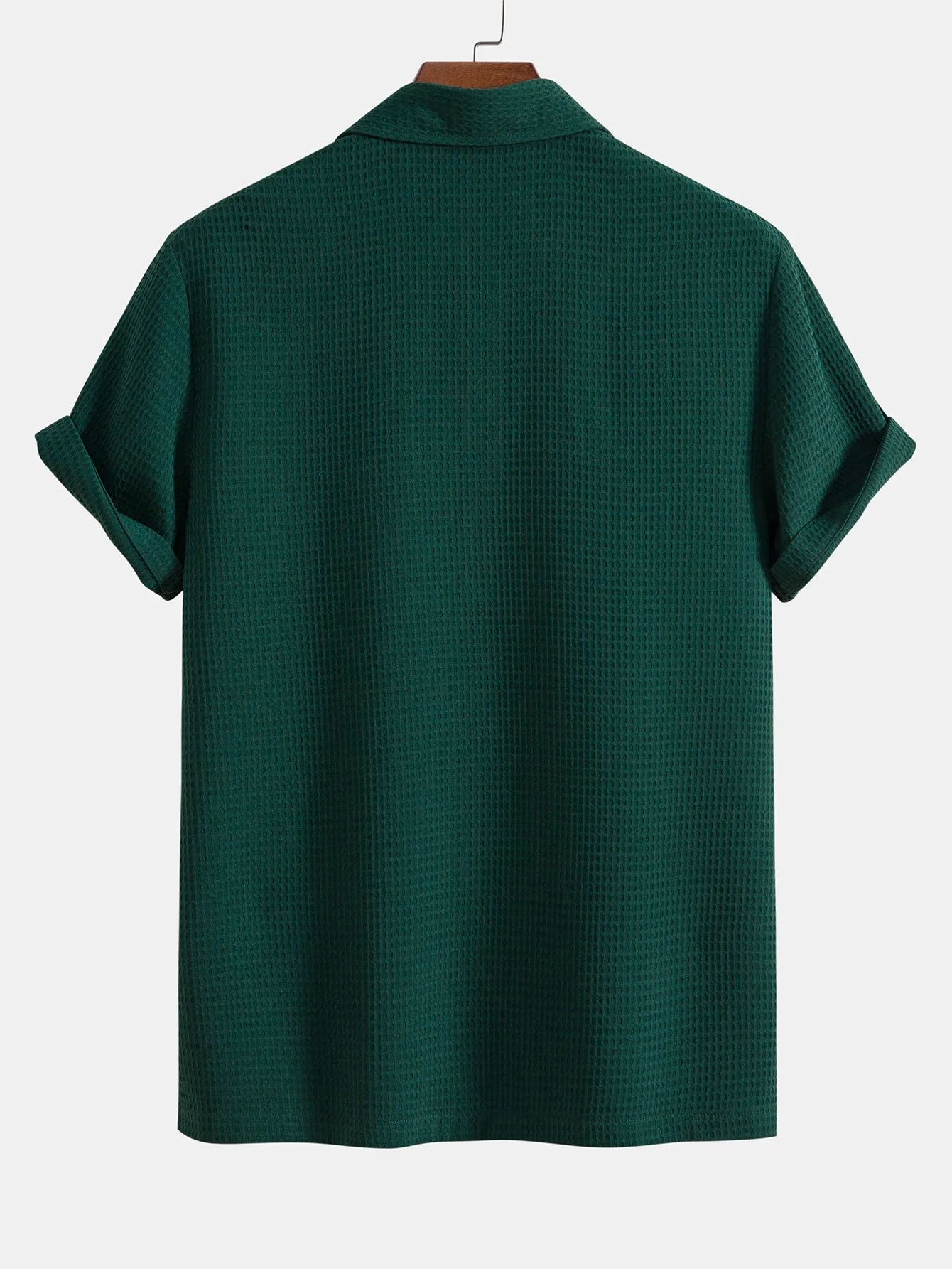 Waffel-Polo-Kragen-Shirt mit Tasche - Image 6