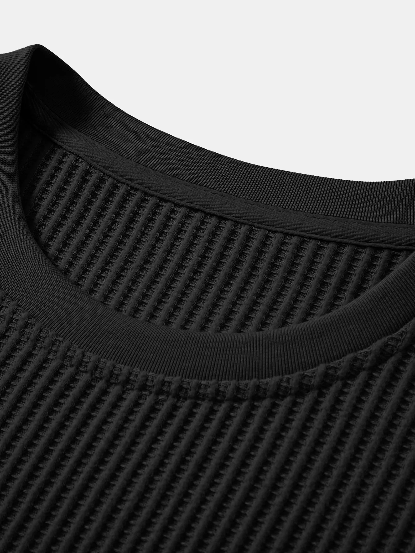Waffle Ribbed Hem T-Shirt - Image 5