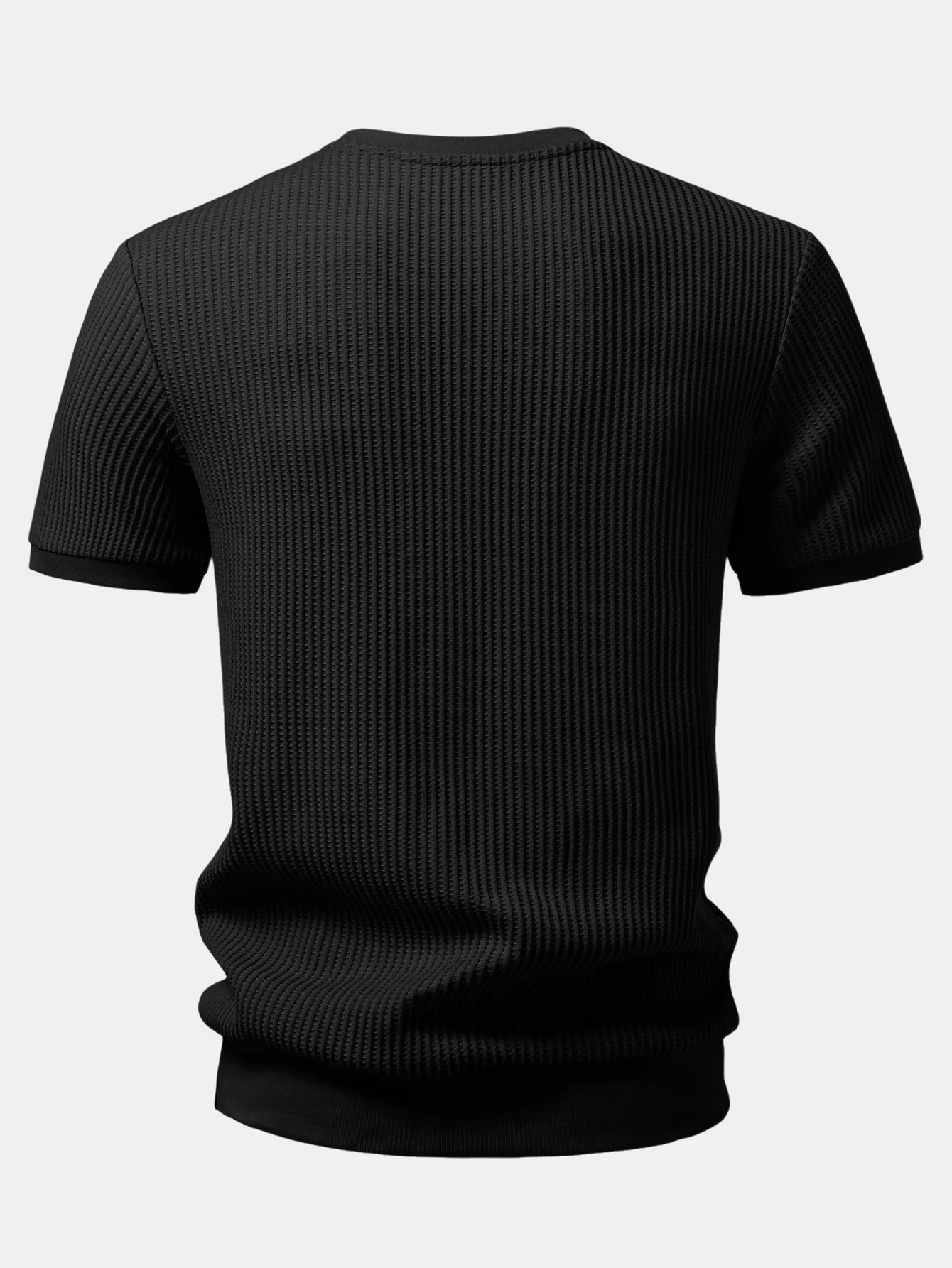 Waffle Ribbed Hem T-Shirt - Image 2