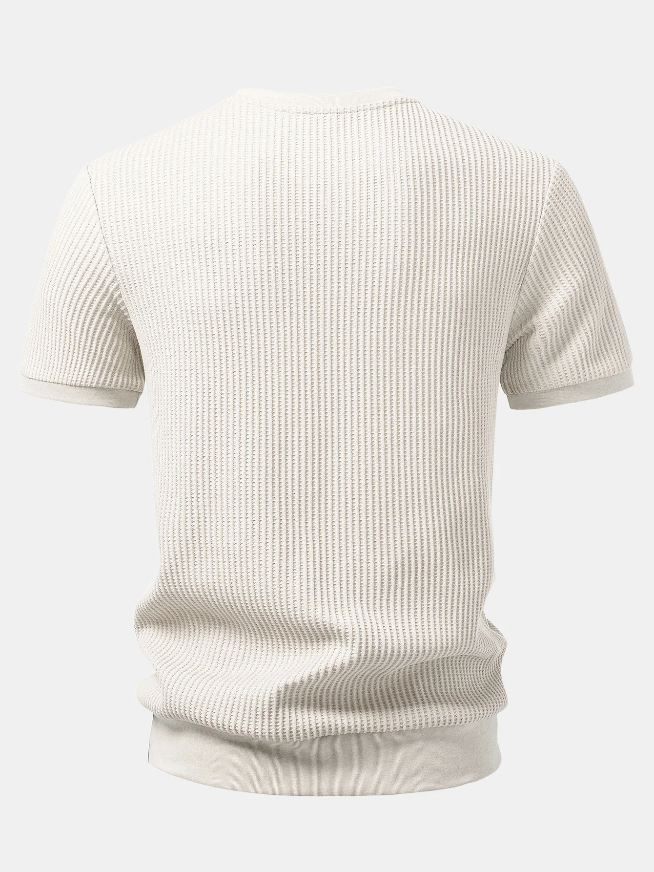 Waffle Ribbed Hem T-Shirt - Image 4