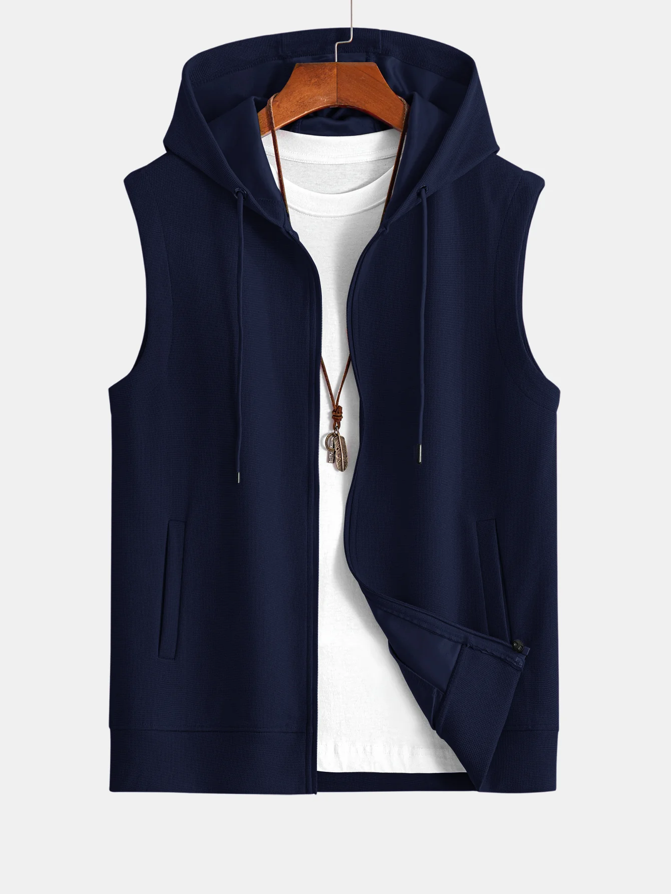 Waffle Sleeveless Hoodie - Image 5