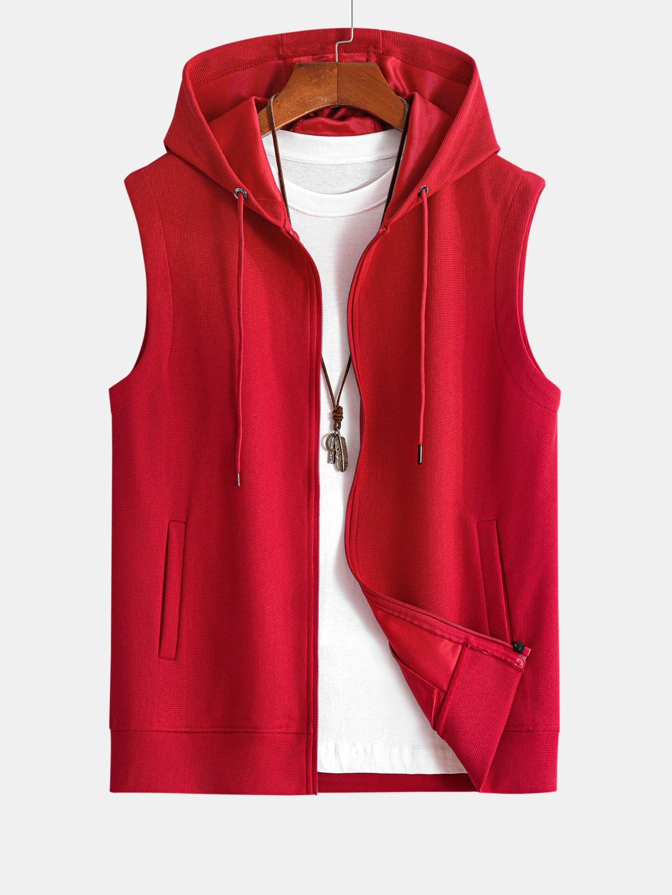 Waffle Sleeveless Hoodie - Image 7