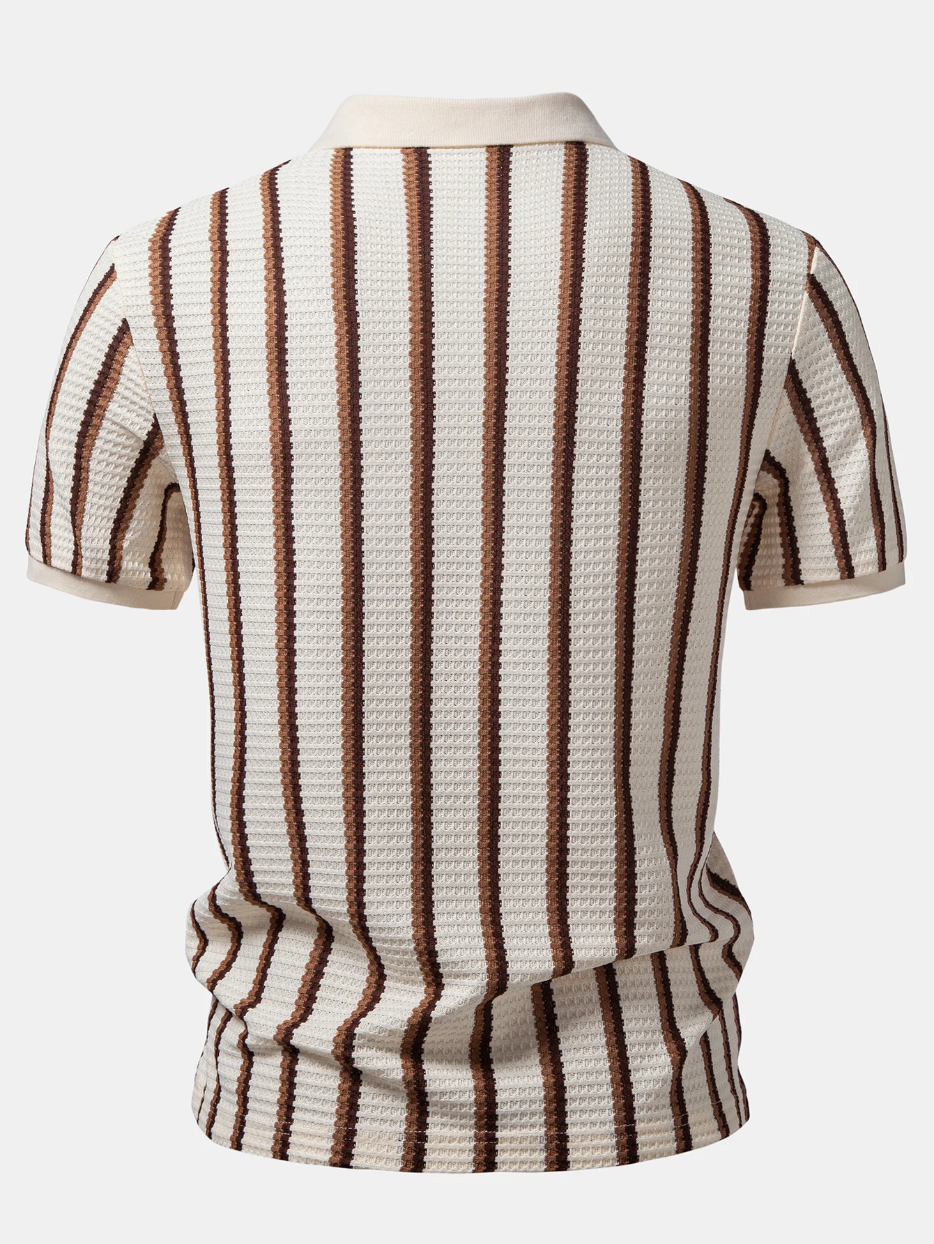 Waffle Stripe Johnny Collar Polo - Image 2