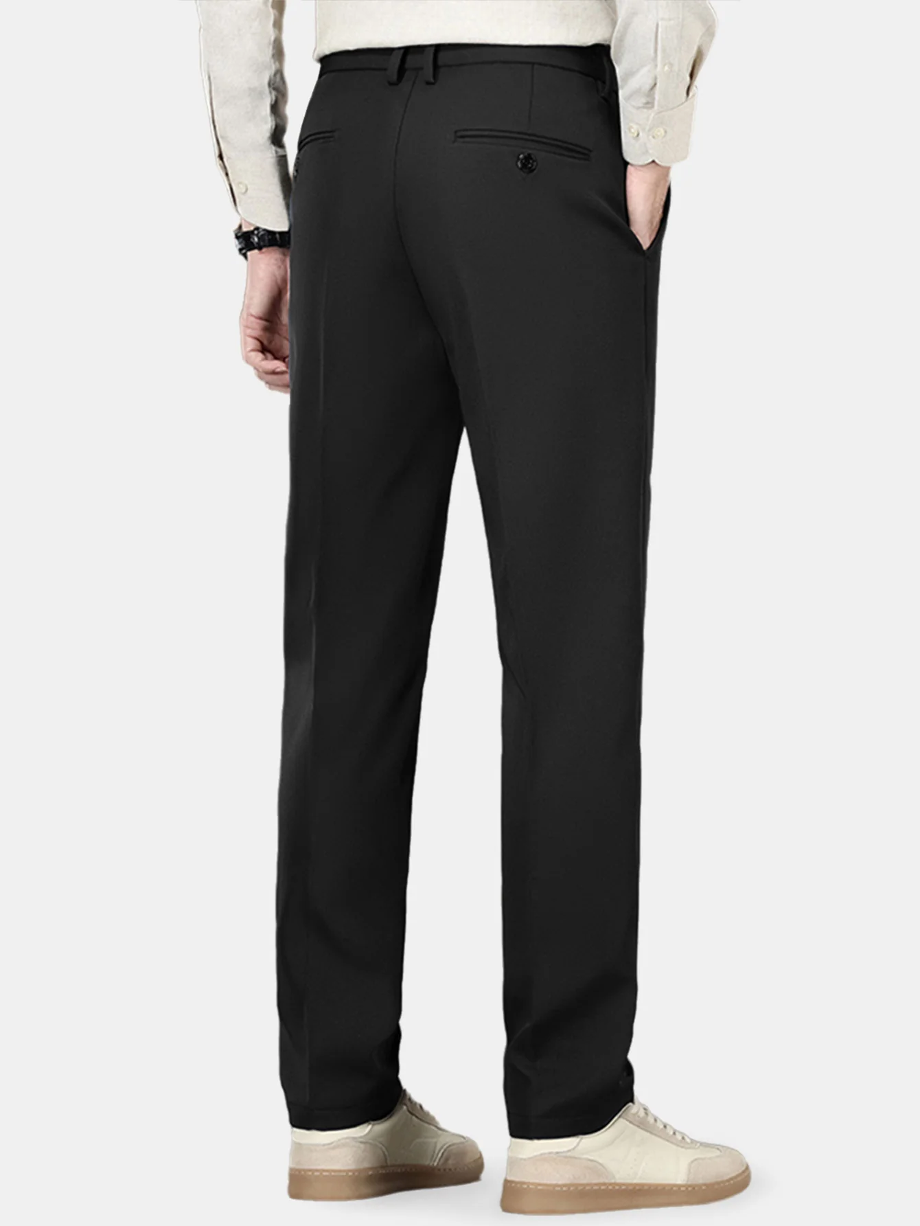 Warm Fleece-Lined Slim Fit Tapered Cropped Trousers - Image 10