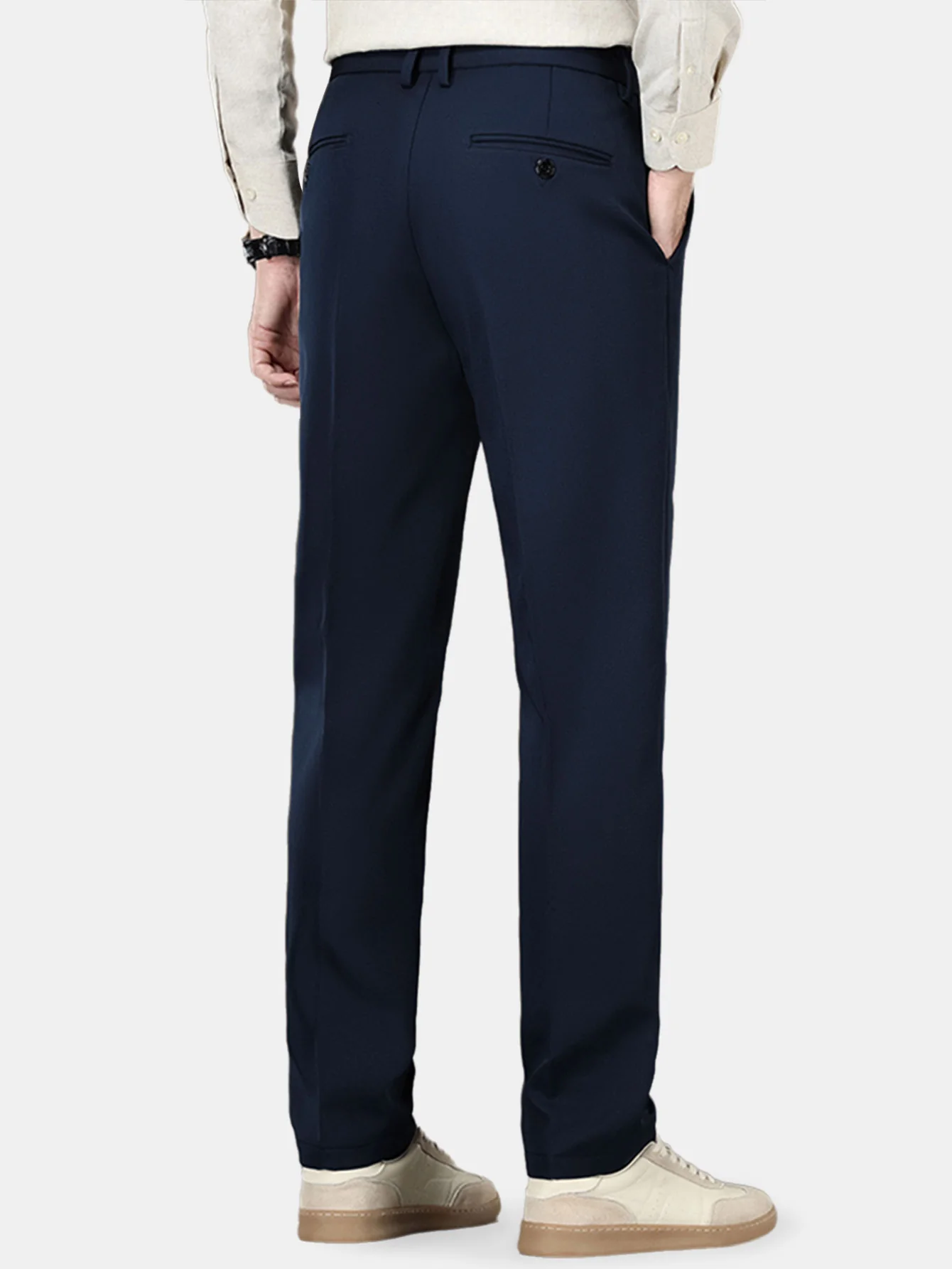 Warm Fleece-Lined Slim Fit Tapered Cropped Trousers - Image 6