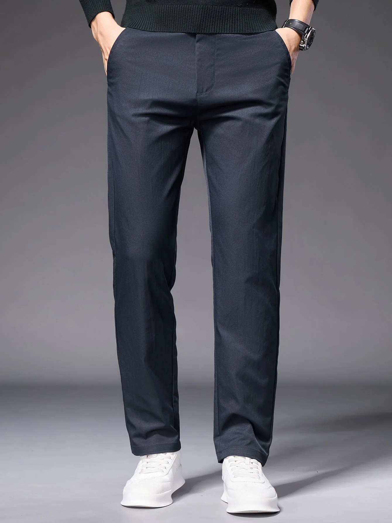 Warm Fleece-Lined Straight Leg Chino Pants - Image 12