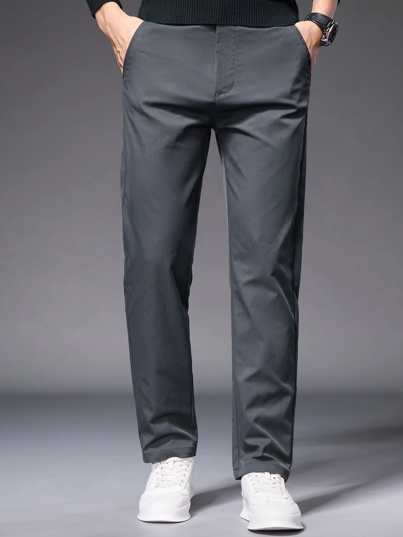 Warm Fleece-Lined Straight Leg Chino Pants - Image 9