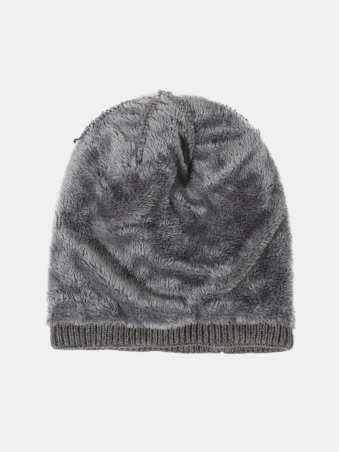 Warm Fleece Lined Thickened Double-layer Design Vintage Knitted Hat - Image 5