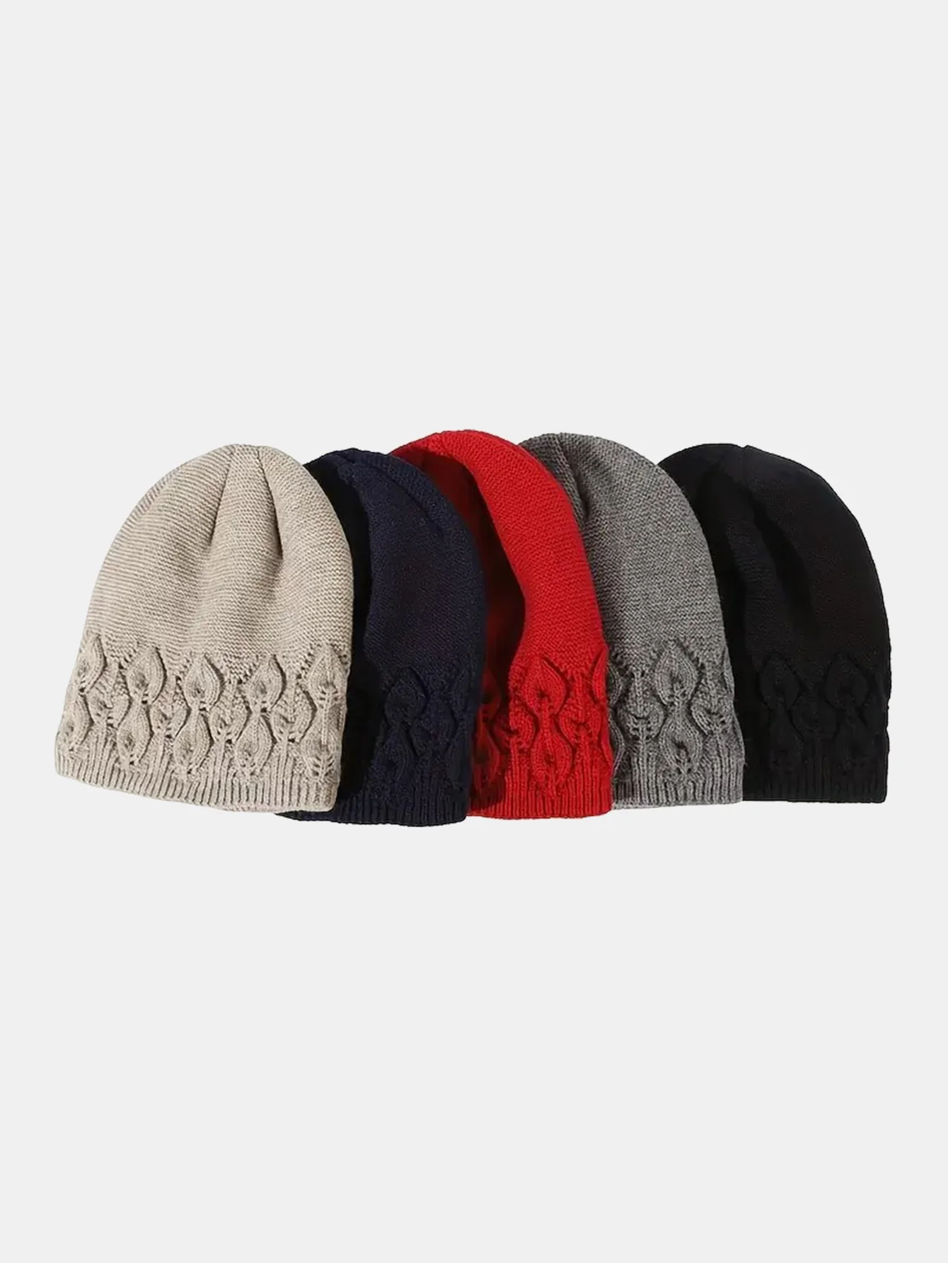 Warm Fleece Lined Thickened Double-layer Design Vintage Knitted Hat - Image 7