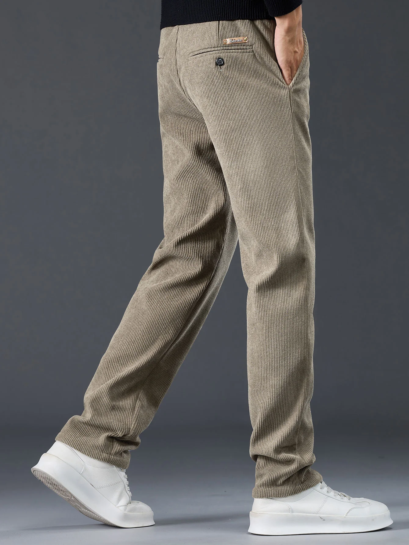 Warm Fleece-Lined Winter Straight Leg Corduroy Pants - Image 13