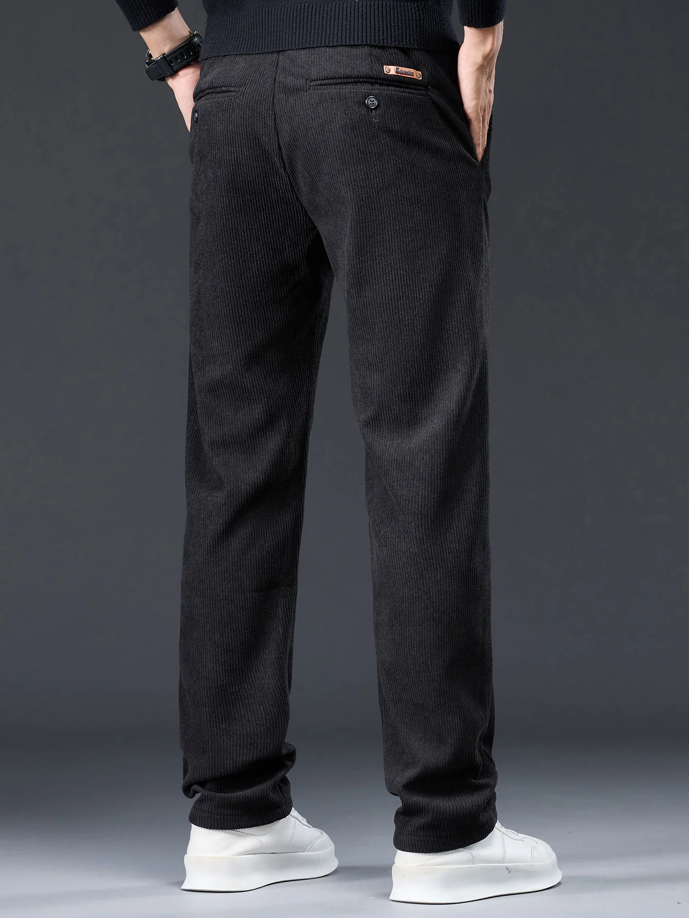 Warm Fleece-Lined Winter Straight Leg Corduroy Pants - Image 8