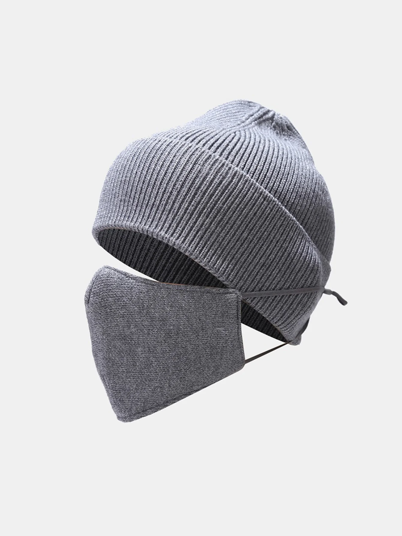Warm Knitted Hat Face Mask Set Lightweight Ear Cheek Cover - Image 3