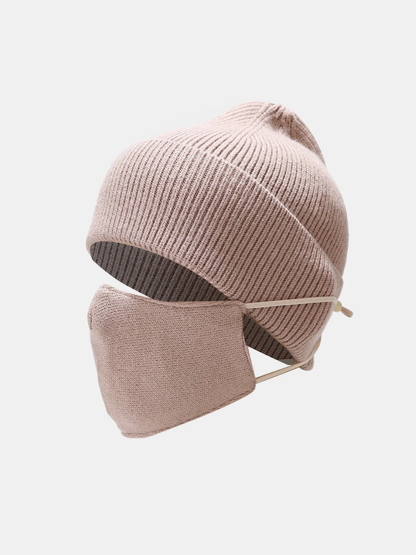 Warm Knitted Hat Face Mask Set Lightweight Ear Cheek Cover - Image 5