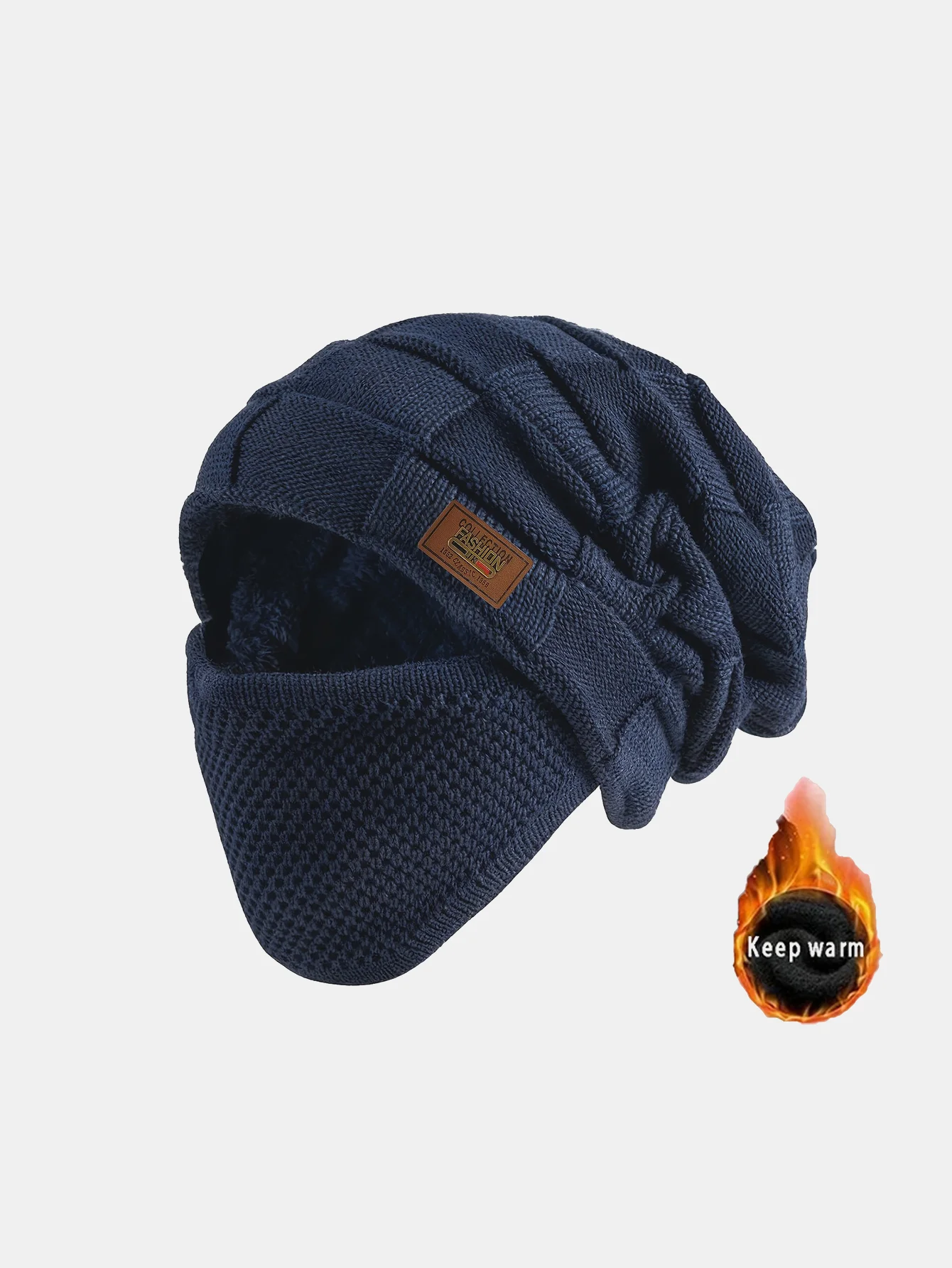Warm Knitted Hat Face Mask Set Lightweight Warm Ear Cheek Cover