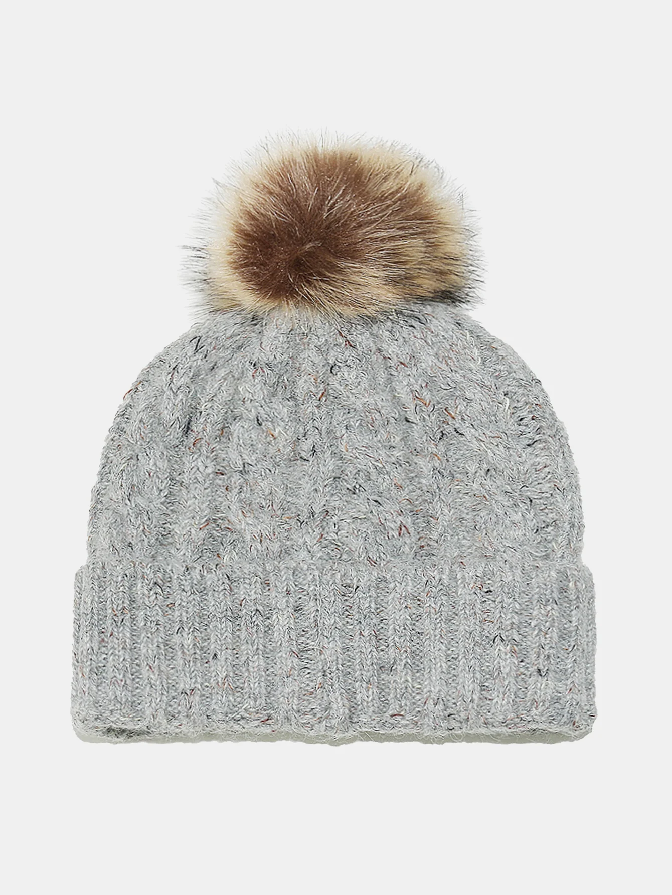 Warm Knitted Hat With Pompom - Image 3