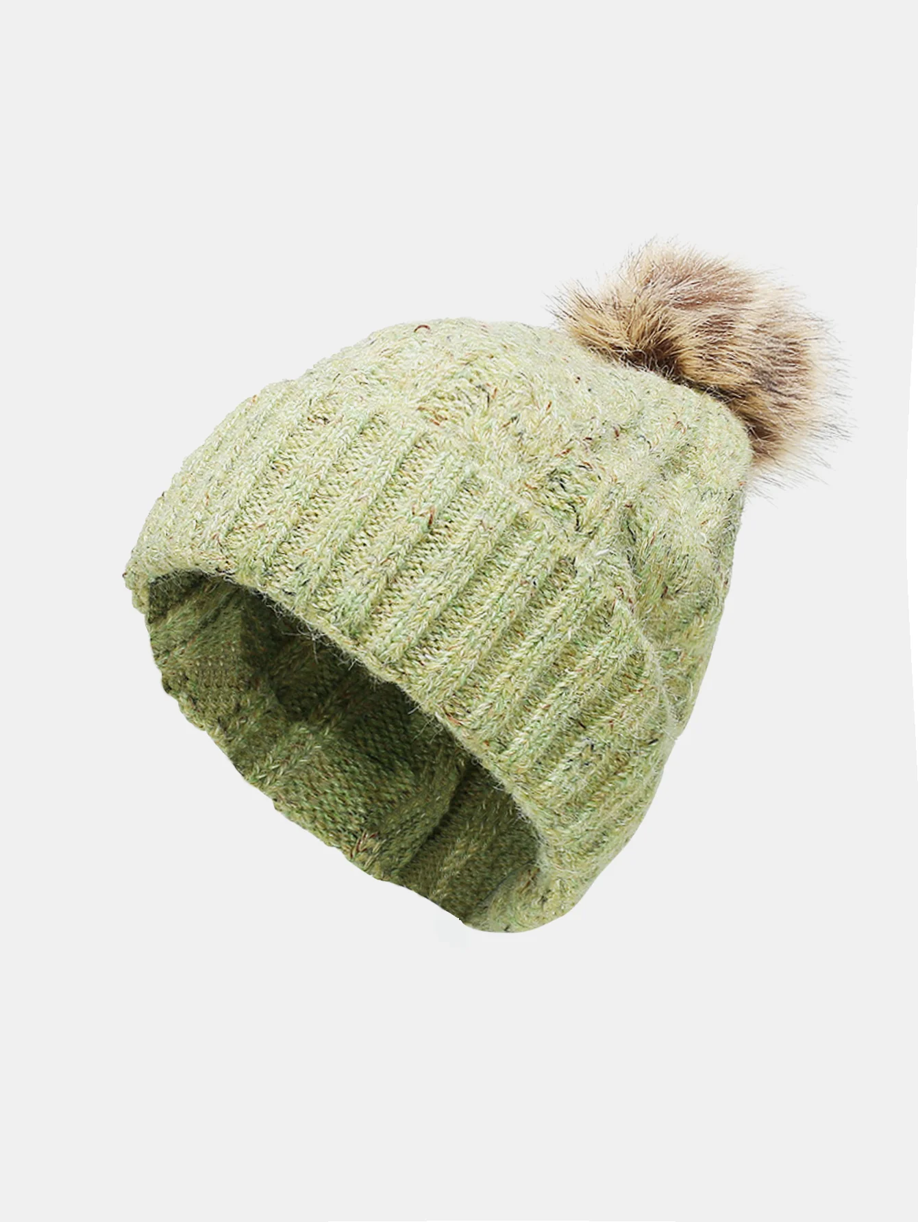 Warm Knitted Hat With Pompom - Image 8