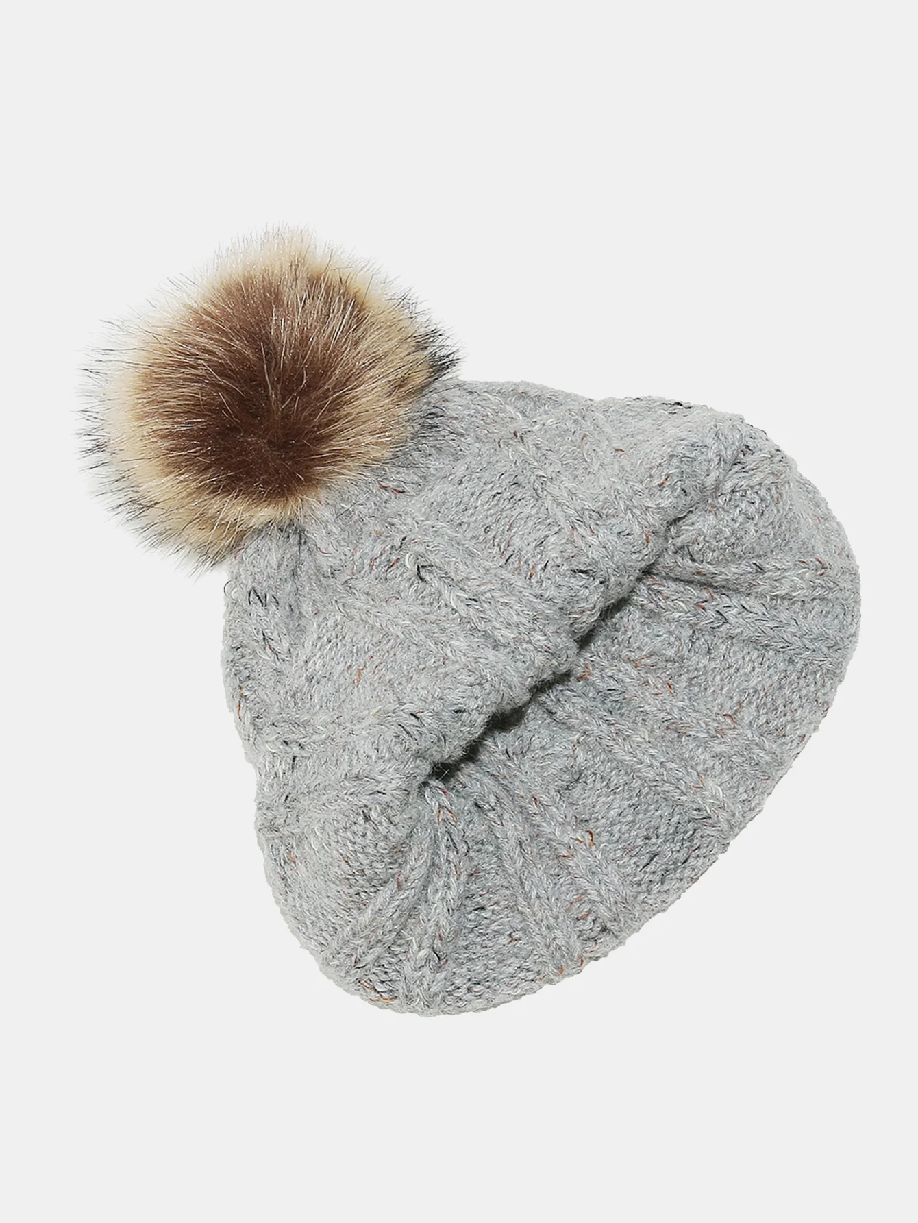 Warm Knitted Hat With Pompom - Image 9