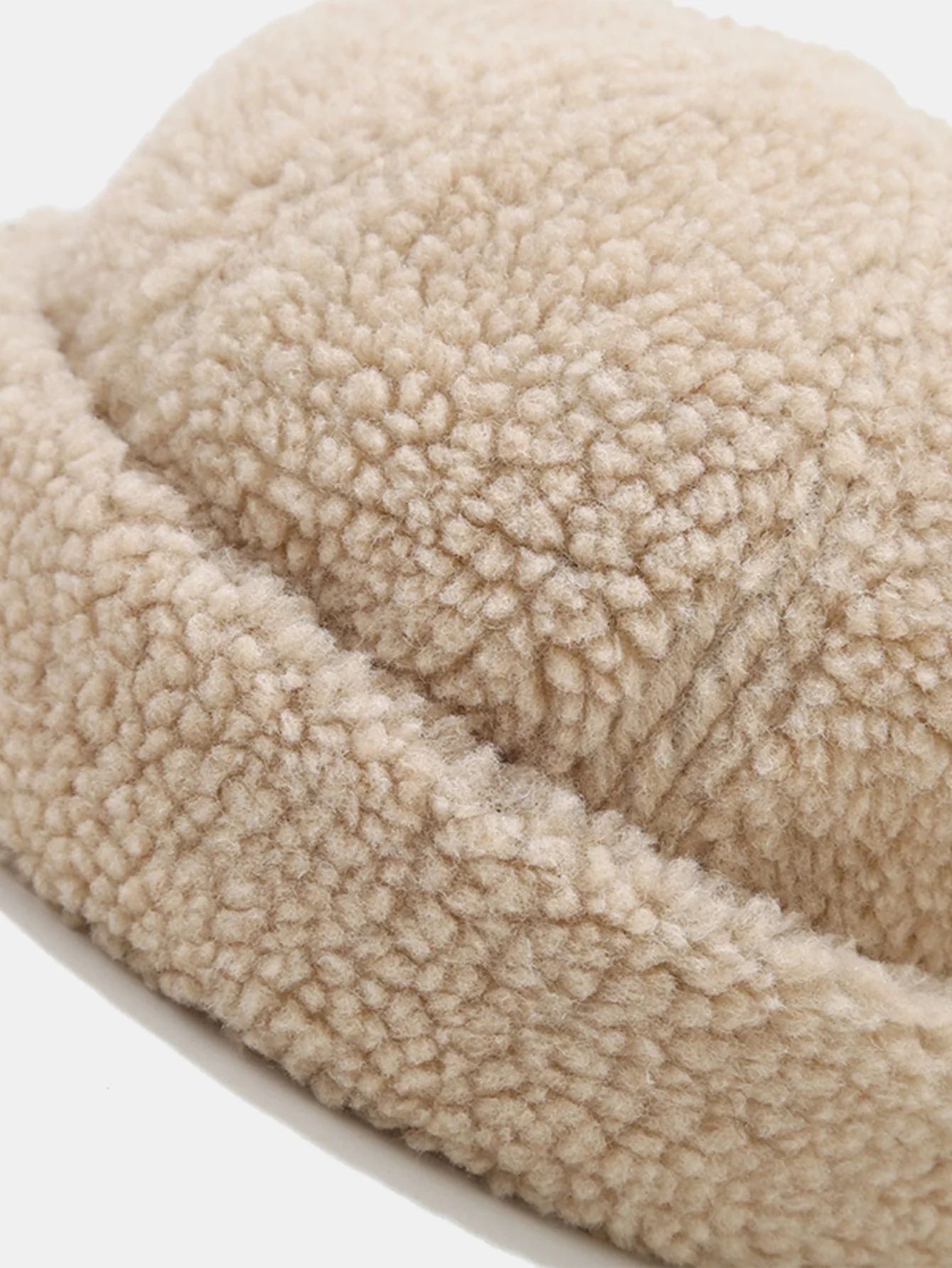 Warm Lamb Fleece Simple Solid Color Brimless Hat - Image 7