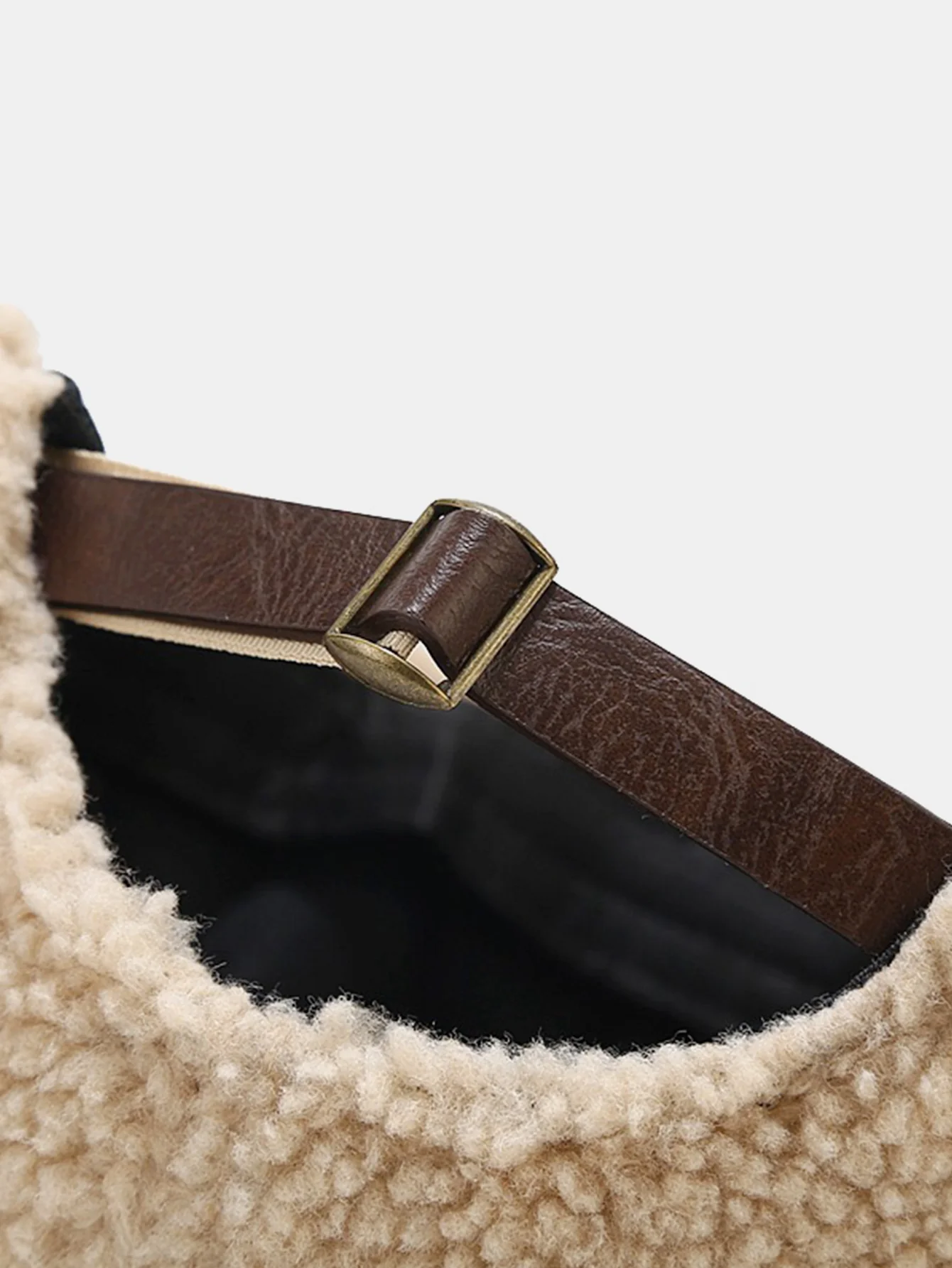 Warm Lamb Fleece Simple Solid Color Brimless Hat - Image 8