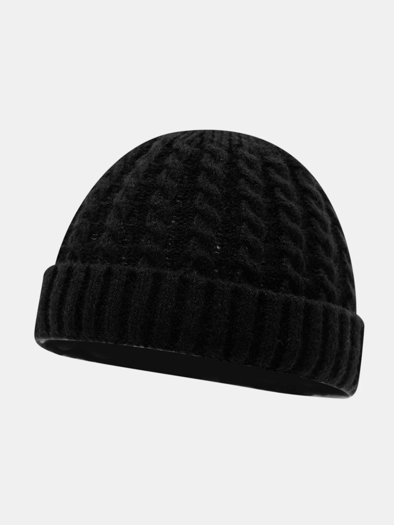 Warme Vintage Strickmütze mit Zopfmuster - Image 3
