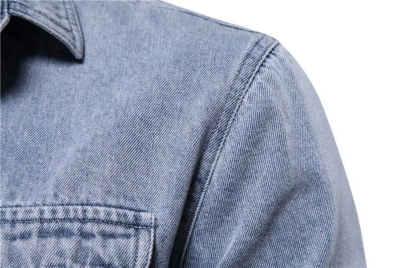 Gewaschenes Denim-Overshirt mit Taschen - Image 5