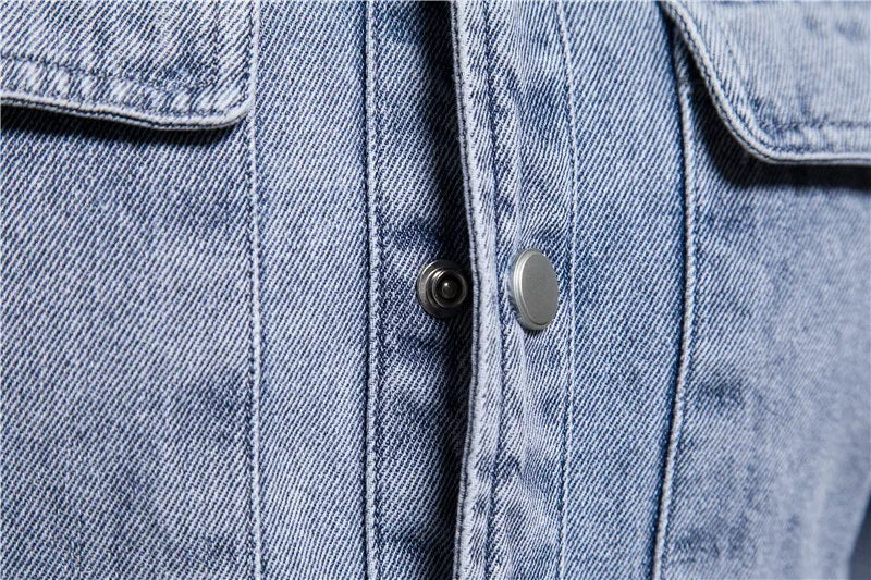 Gewaschenes Denim-Overshirt mit Taschen - Image 6