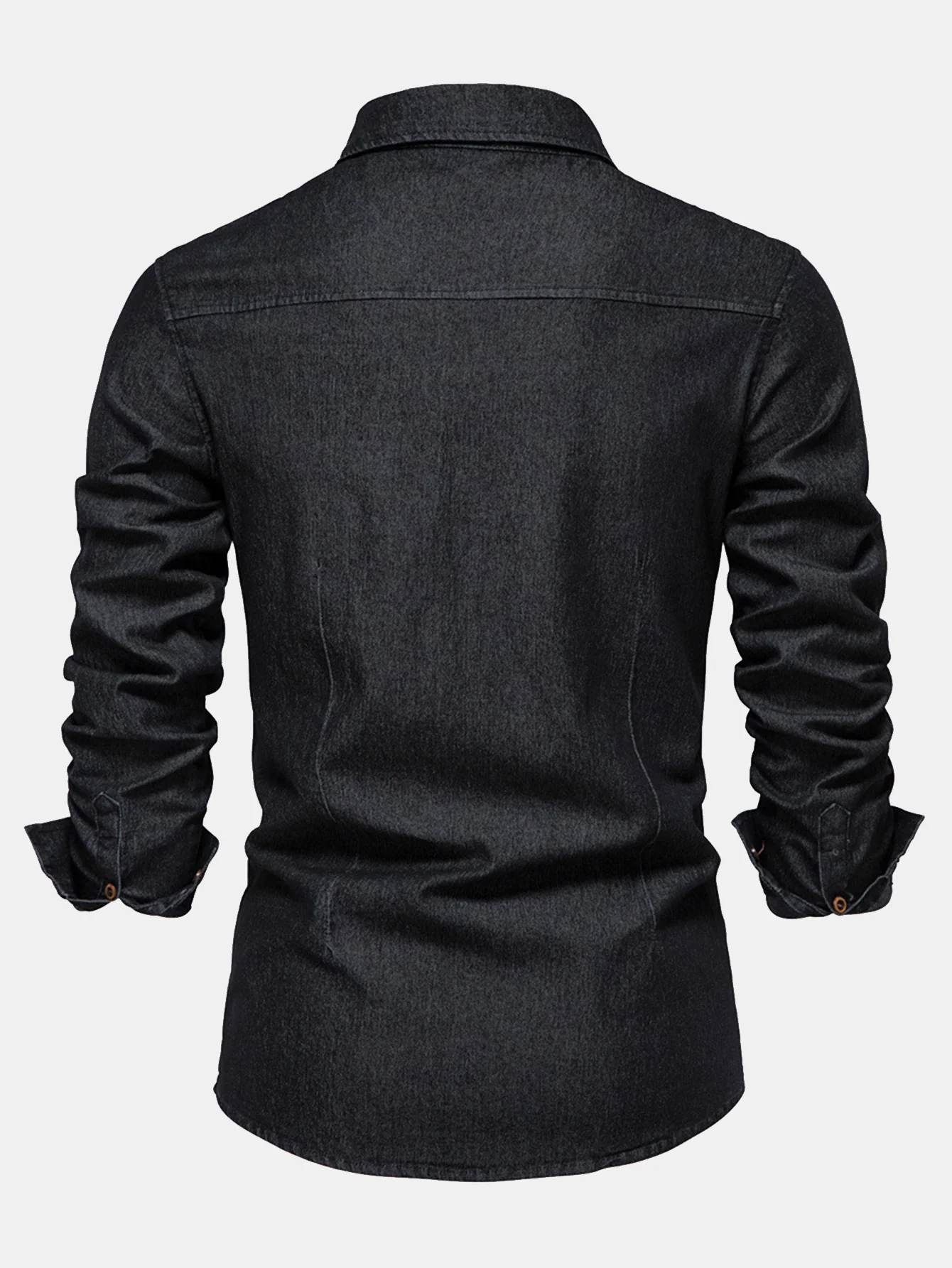 Gewaschenes Denim Westernhemd mit Taschen - Image 6