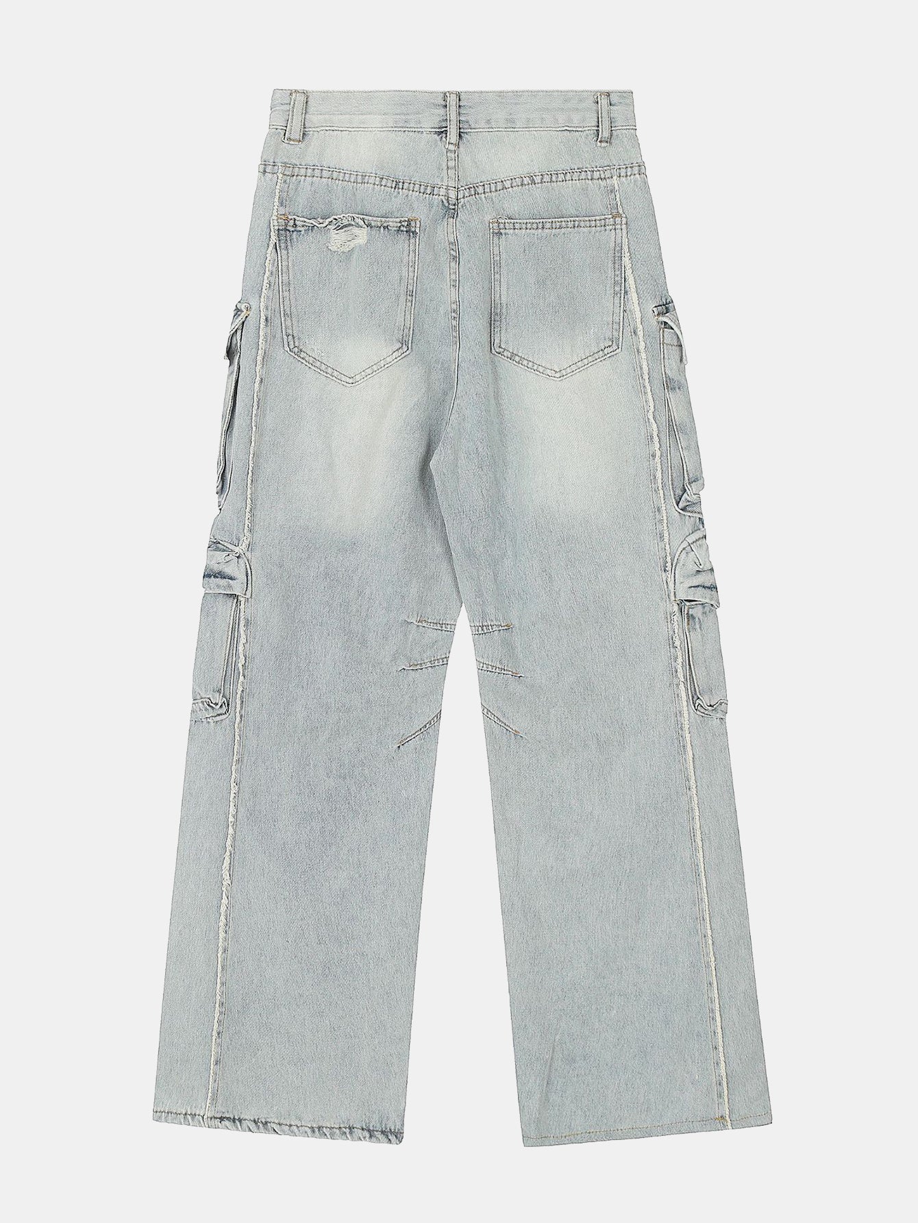 Gewaschene Used Baggy Denim Cargo-Hose - Image 2