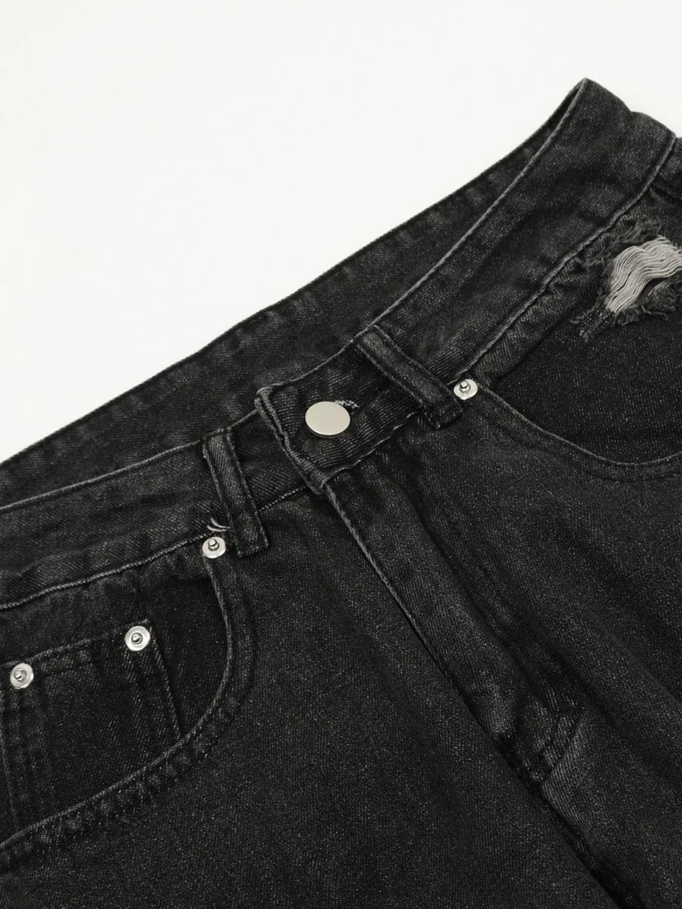 Gewaschene Used Baggy Denim Cargo-Hose - Image 8
