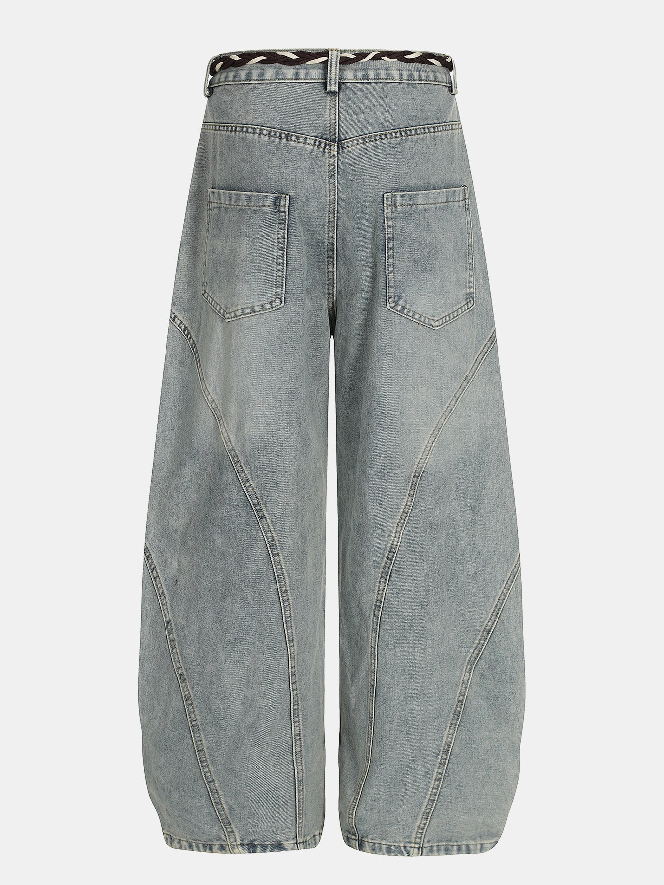 Gewaschene Used-Look Denim Baggy-Hose - Image 3
