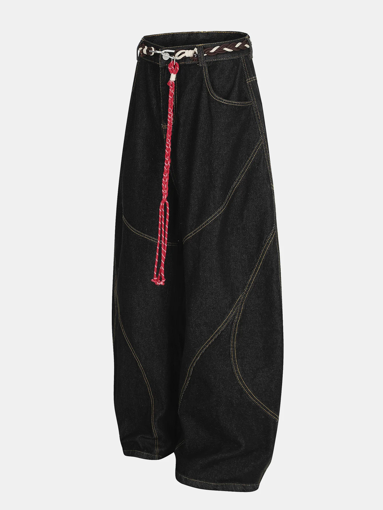 Gewaschene Used-Look Denim Baggy-Hose - Image 5