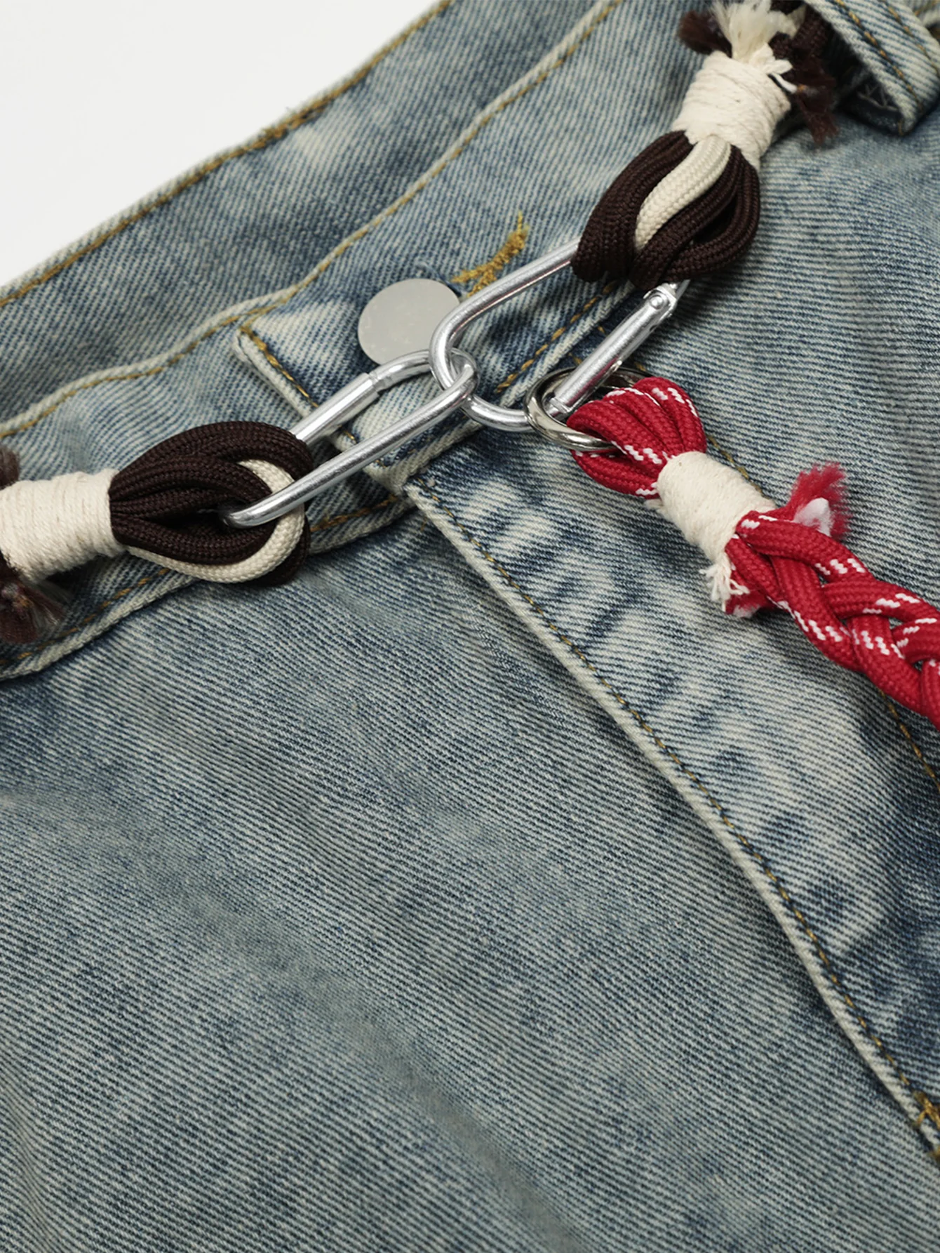Gewaschene Used-Look Denim Baggy-Hose - Image 8