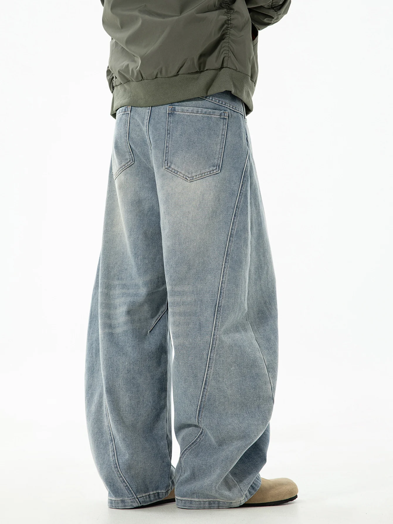 Gewaschene Used-Look Denim Baggy-Hose - Image 10