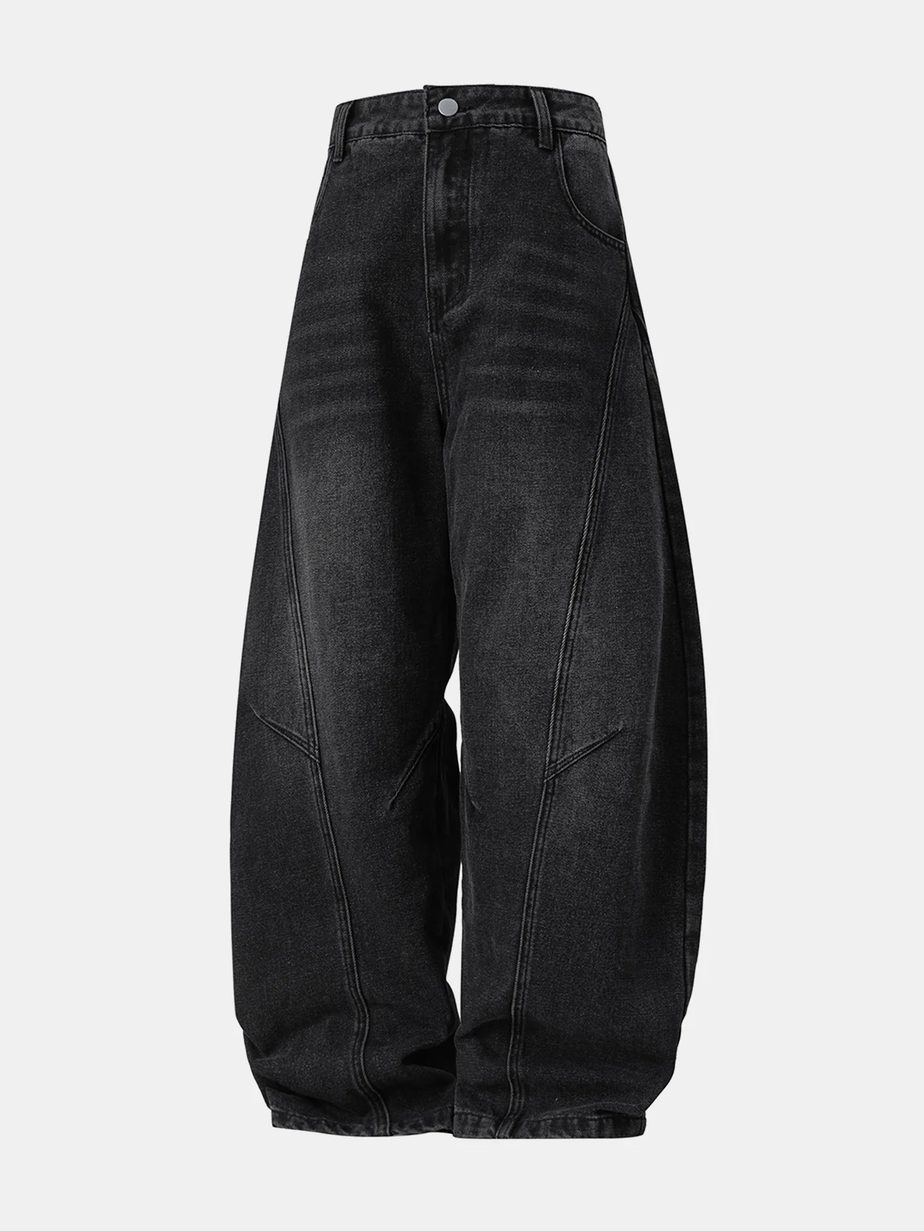 Gewaschene Used-Look Denim Baggy-Hose - Image 2
