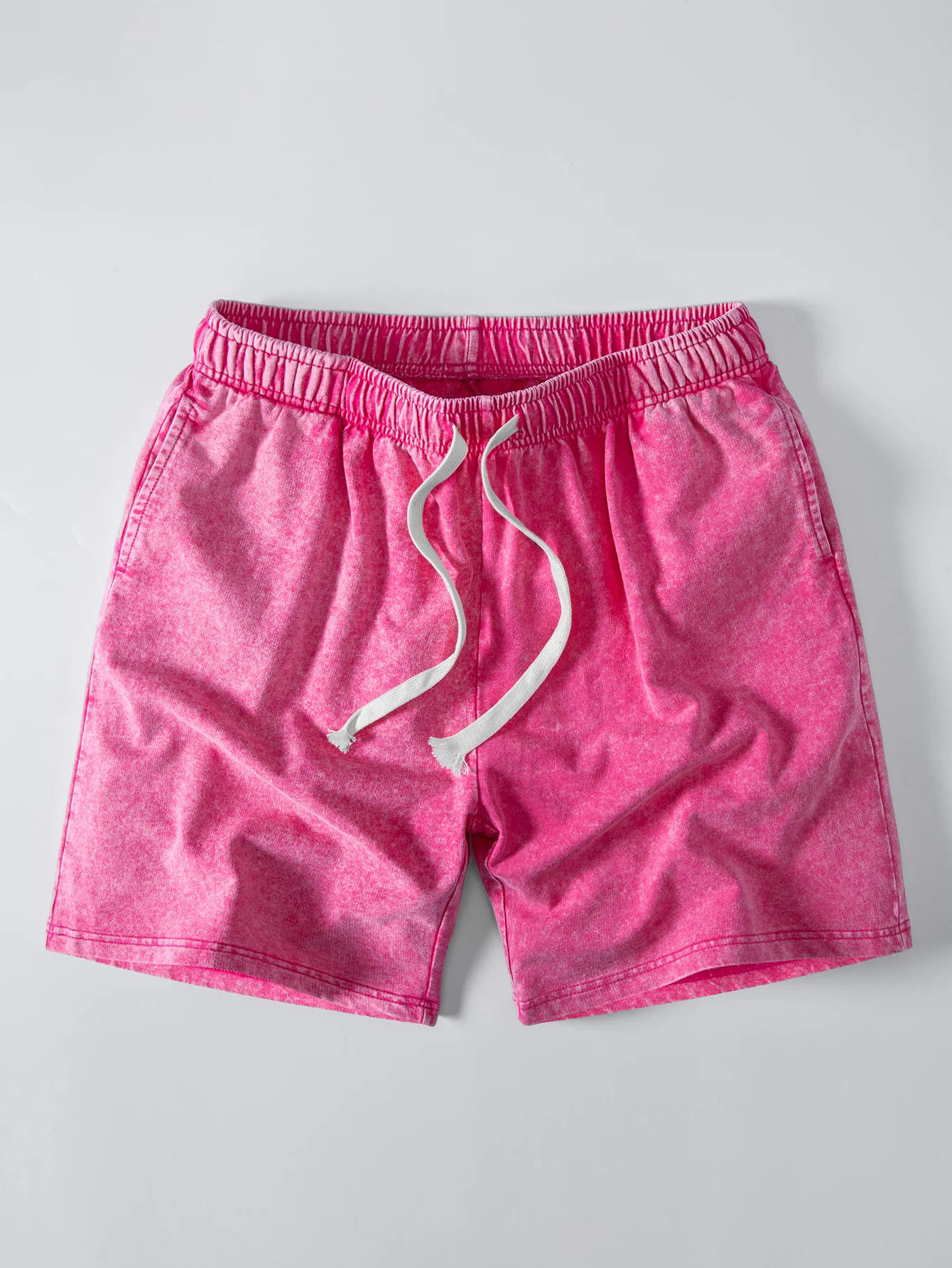 Washed Distressed Drawstring Shorts - Image 7