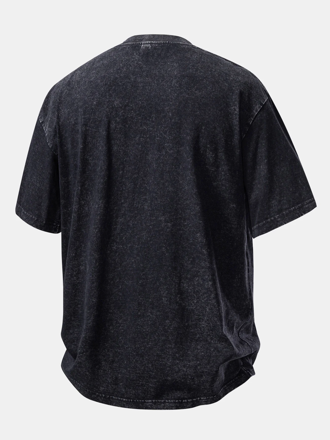 Washed Distressed Drop Shoulder Oversize T-Shirt & Drawstring Shorts - Image 3