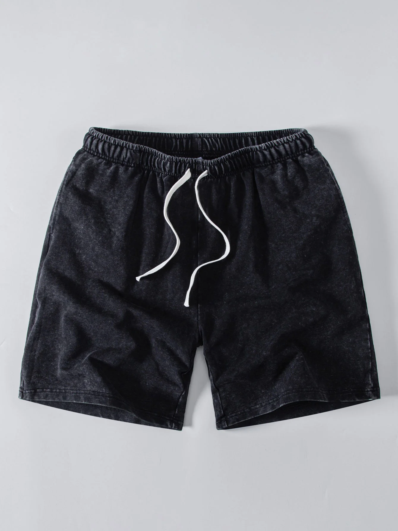 Washed Distressed Drop Shoulder Oversize T-Shirt & Drawstring Shorts - Image 4