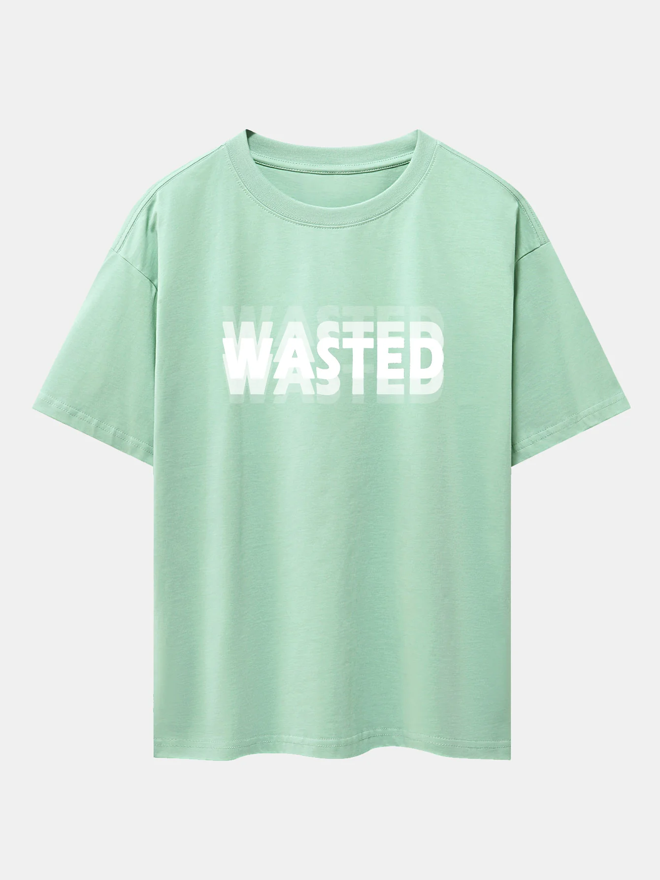 Wasted Print Oversize T-Shirt mit überschnittenen Schultern - Image 11