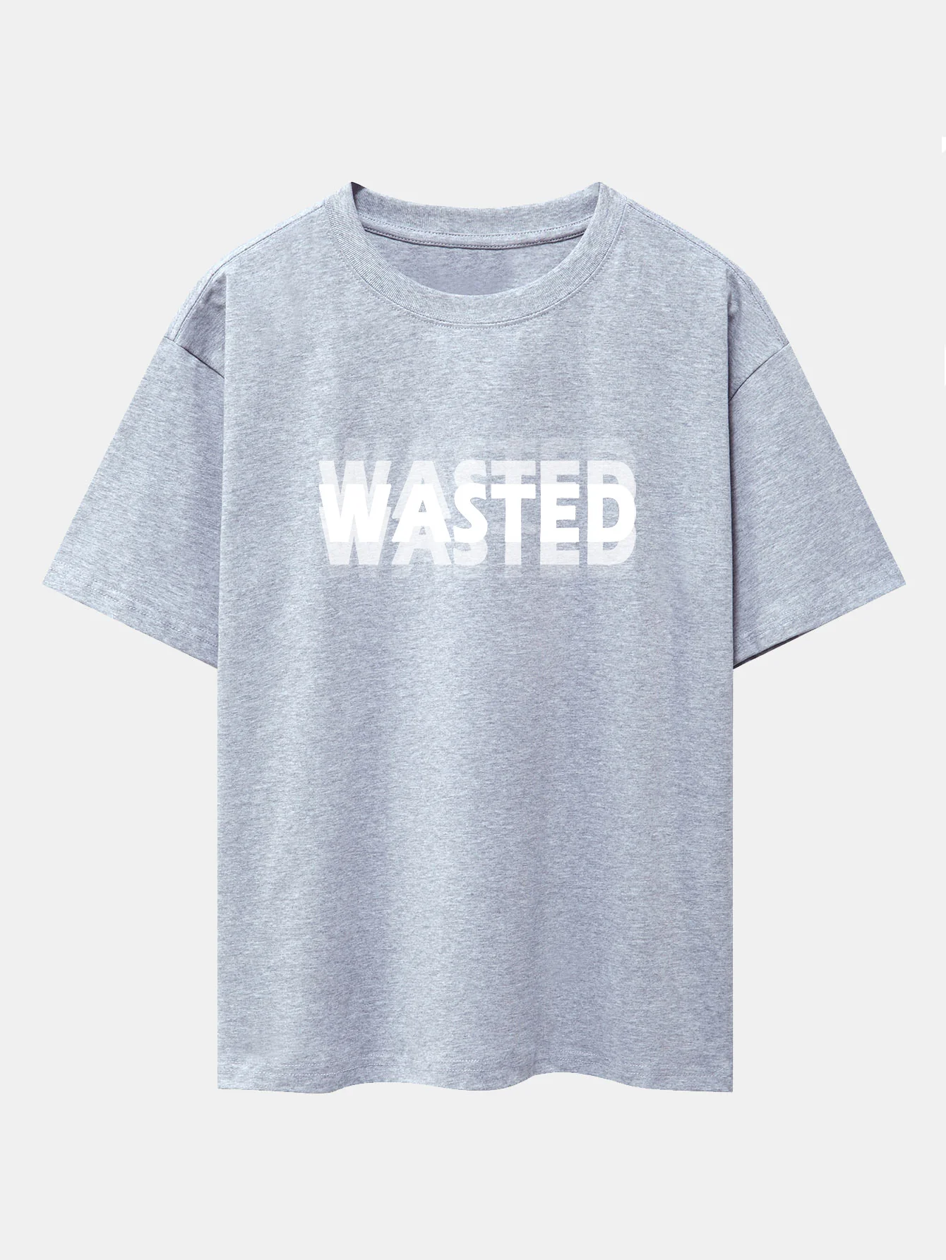 Wasted Print Oversize T-Shirt mit überschnittenen Schultern - Image 13